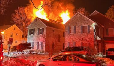 Crews battle house fire in Lower Merion