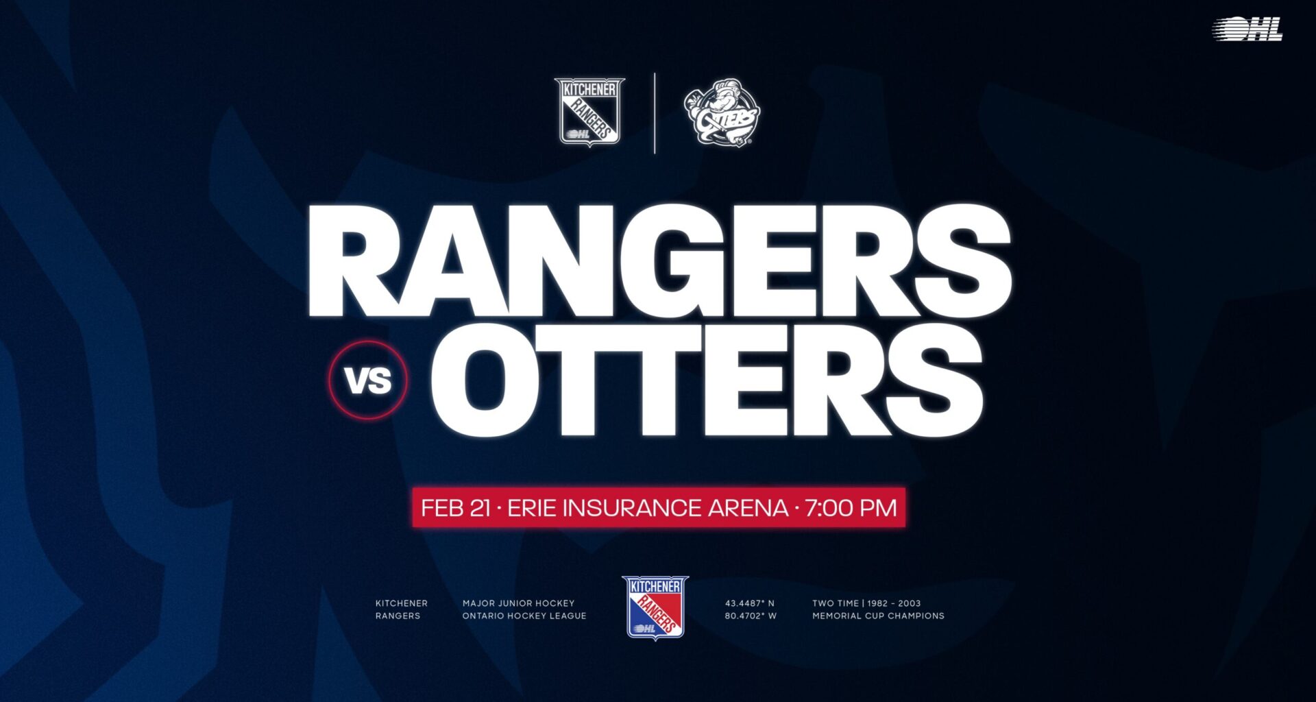 Game Preview: Kitchener Rangers at Erie Otters – February 21st, 2026
