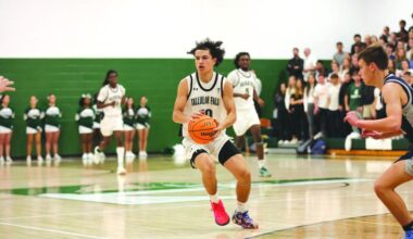 Photo courtesy Austin Poffenberger. Louis Lenain helped lead the way for TFS Indians with 11 points.