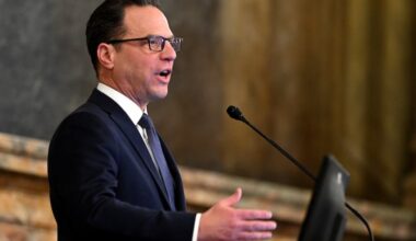 Gov. Josh Shapiro makes his annual budget proposal in the state House chamber Tuesday, Feb. 3, 2026.