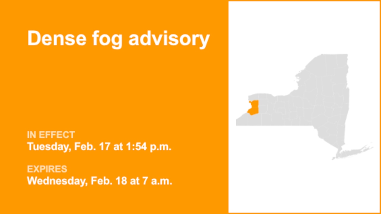 Dense fog advisory in place for Erie County until Wednesday morning