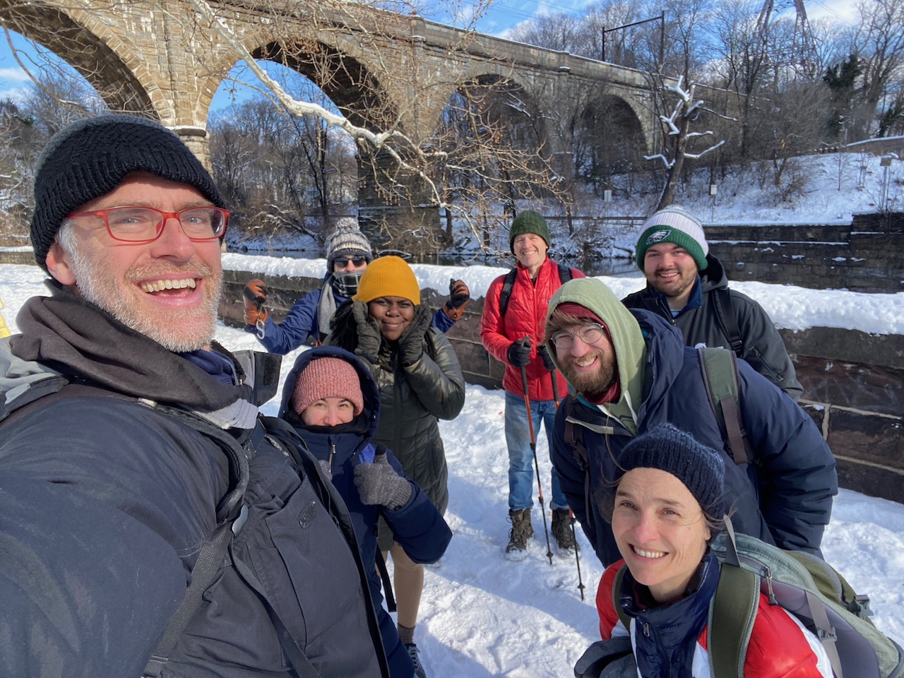 A group of hardy hikers braved Arctic conditions near the...