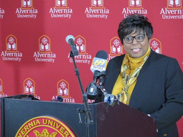 Mary Kargbo, president and CEO of Berks Community Health Center, says a community health center planned in the American House will help close health care access gaps in the city. (DAVID MEKEEL - READING EAGLE)