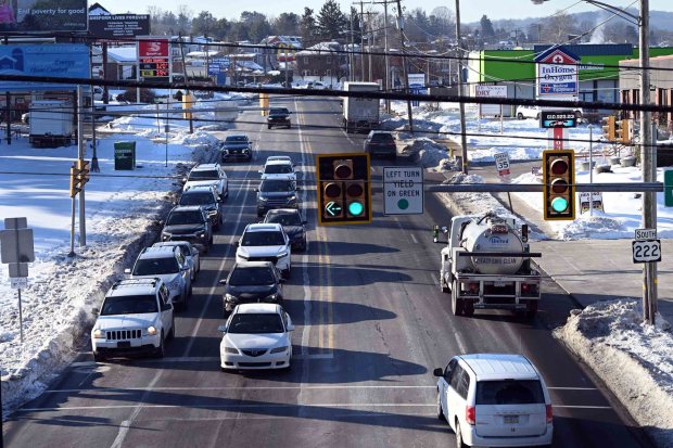 Lancaster Avenue between Route 422 and Kenhorst Boulevard recorded 210 crashes between 2019 and 2023. (BILL UHRICH/READING EAGLE)
