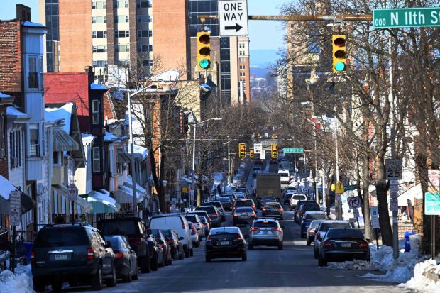 Washington Street from 11th to Front streets recorded 141 crashes between 2019 and 2023. (BILL UHRICH/READING EAGLE)