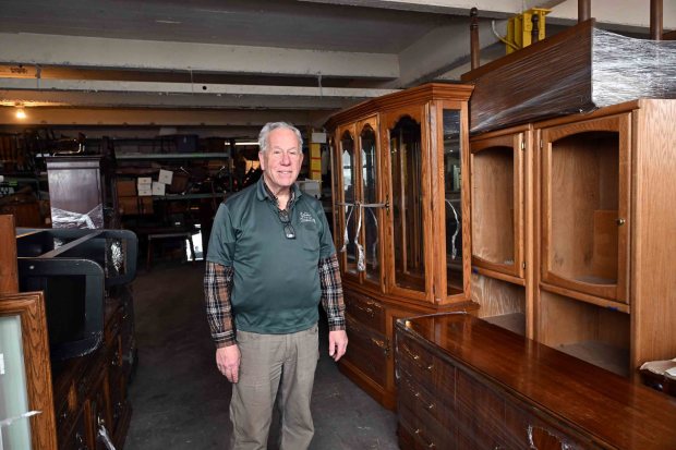Joe Rudden says the Rudden Family Foundation relies on grants and sponsorships to deliver donated furniture from the nonprofit's warehouse in the 300 block of South 13th Street to residents transitioning out of homelessness. (BILL UHRICH/READING EAGLE) 