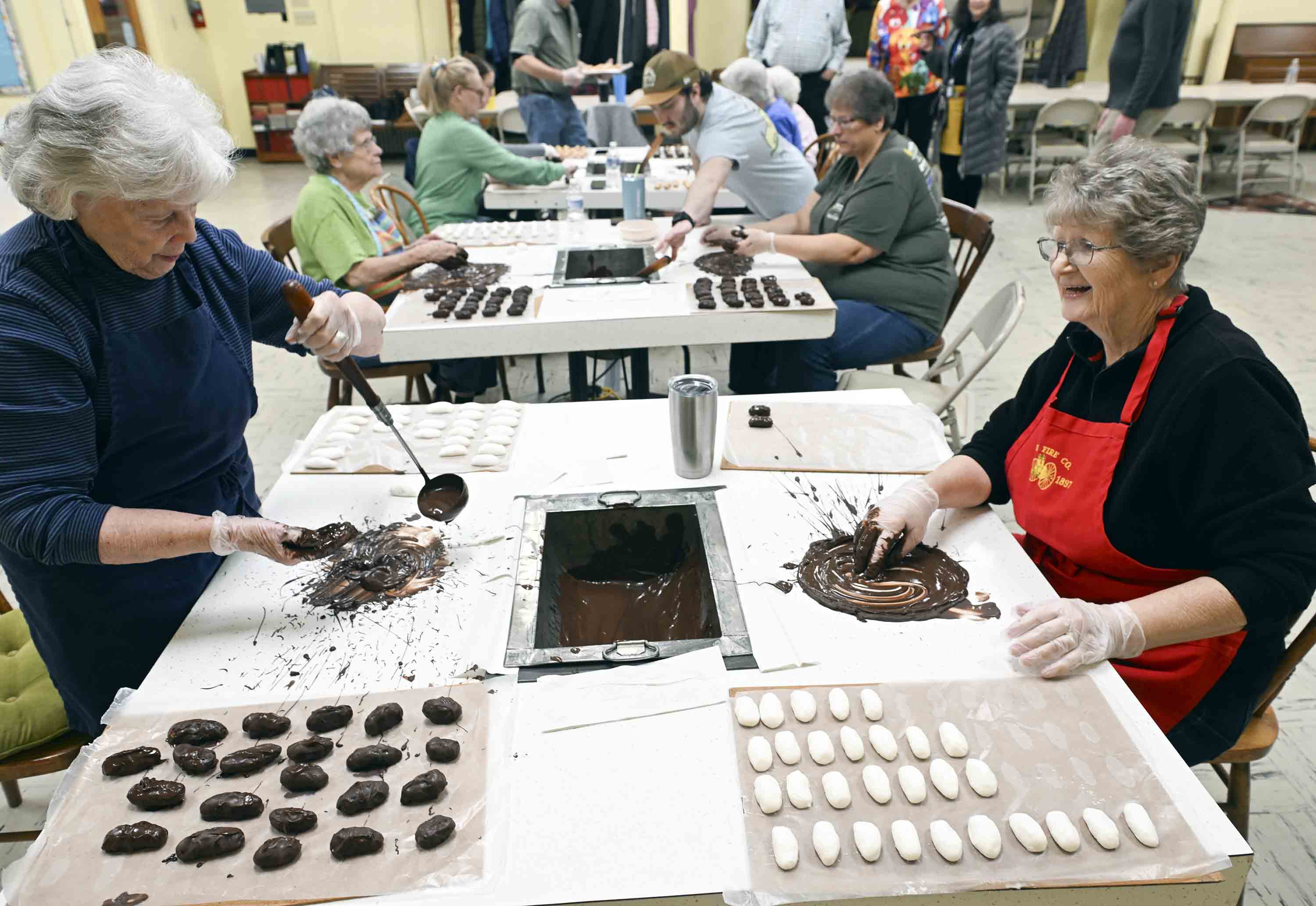 Gerry Hartman of Mt. Penn, left, and Jill Frey of...