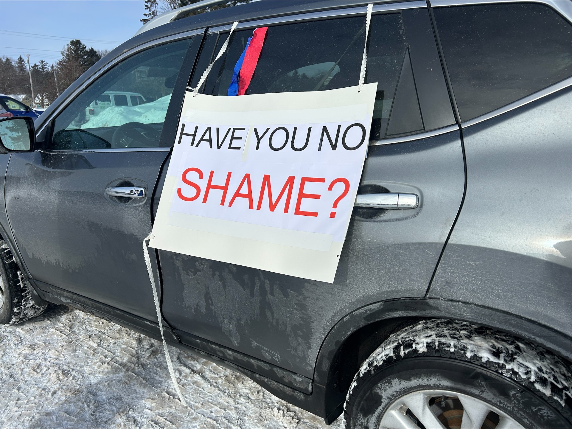 Around 70 vehicles joined an anti-ICE caravan protest on Erie Boulevard in DeWitt on Saturday, Jan. 31, 2026.