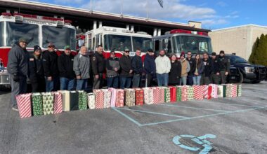 Olyphant police, volunteers hold winter coat giveaway
