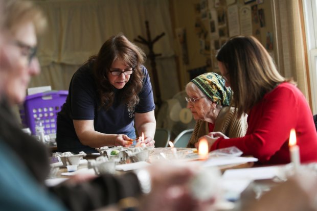 SS. Cyril & Methodius Ukrainian Catholic Church is offering pysanky classes taught by Tammy Budnovitch on Feb. 22 and March 1 at St. Cyril's Parish Hall, 207 River St., Olyphant. Participants may choose either noon or 3 p.m. class times. All supplies provided. Fee is $25, with proceeds going to SS. Cyril & Methodius Church. To make reservations and find out availability, call Budnovitch at 570-766-1919. Budnovitch instructs participants during a pysanky class at SS. Cyril & Methodius Church in 2023. (File photo)