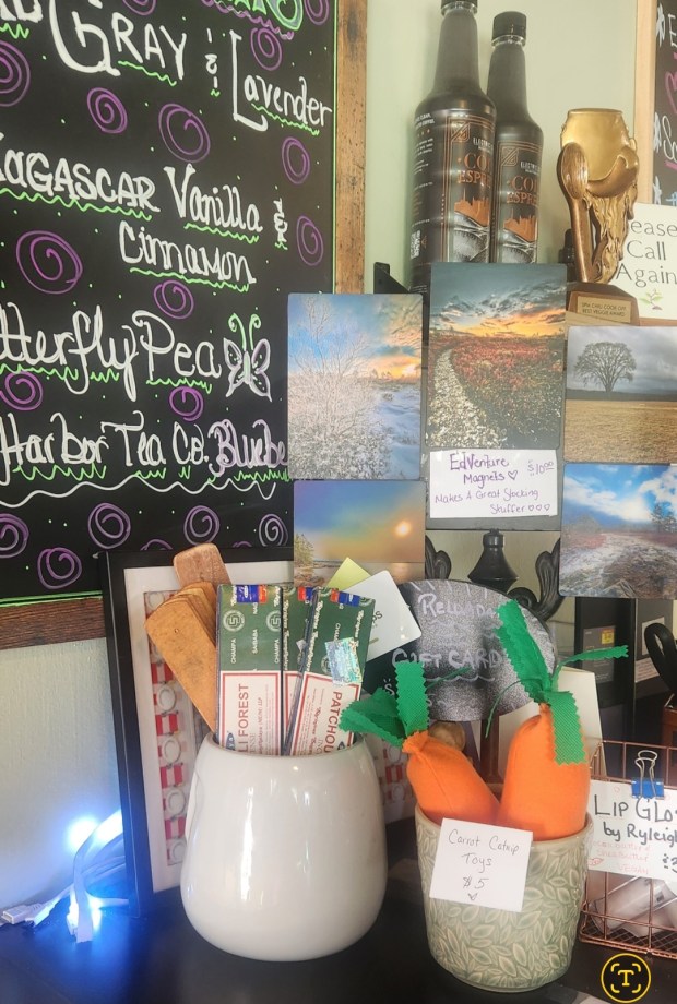 Local items are available for sale at the counter of Throop Soups. (Marissa Pilato/For The Valley Advantage)