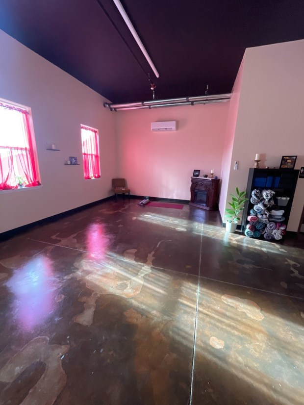 The yoga studio inside the Wonderstone Gallery in Dunmore. (Danielle Karwaski/For The Valley Advantage)