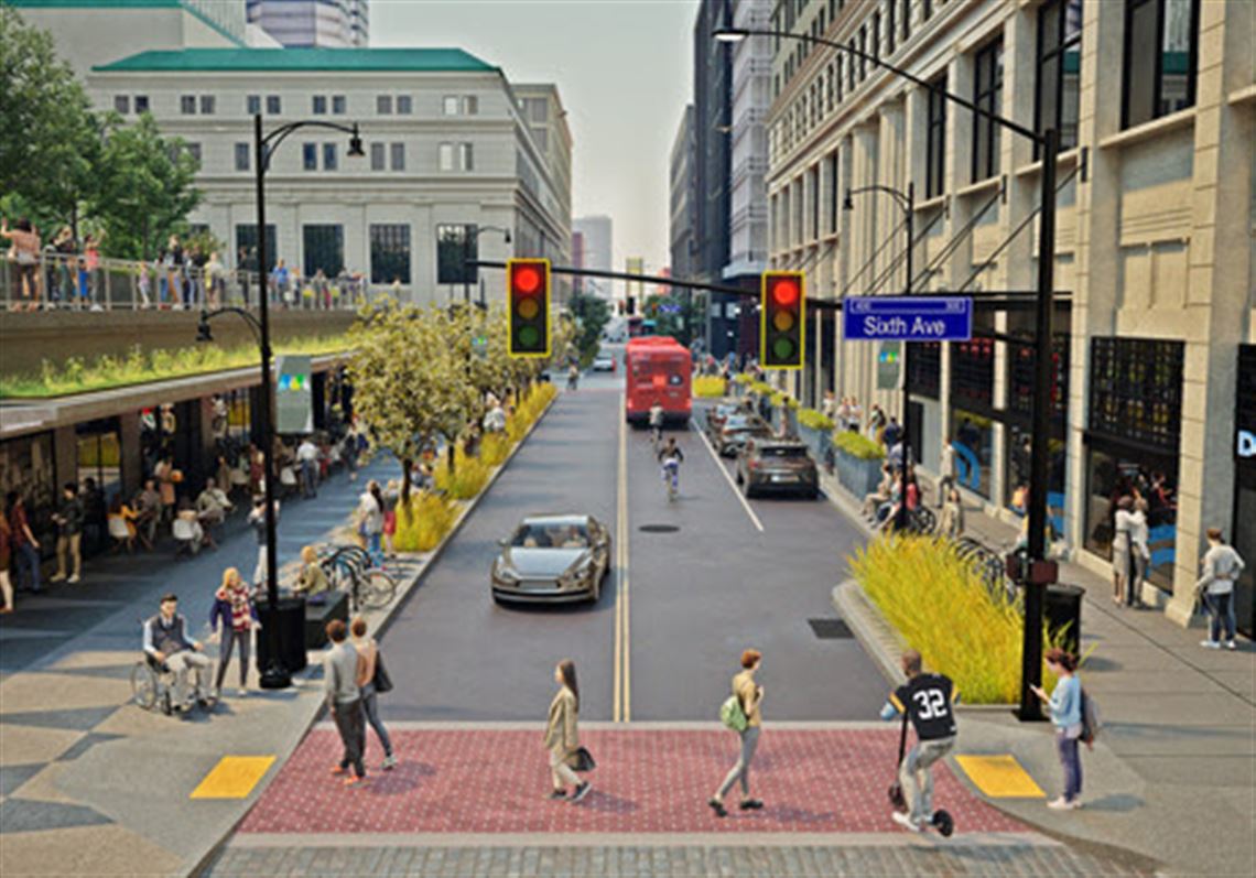 Project by city, Downtown Pittsburgh Partnership will include street dining, landscaping and reduced traffic