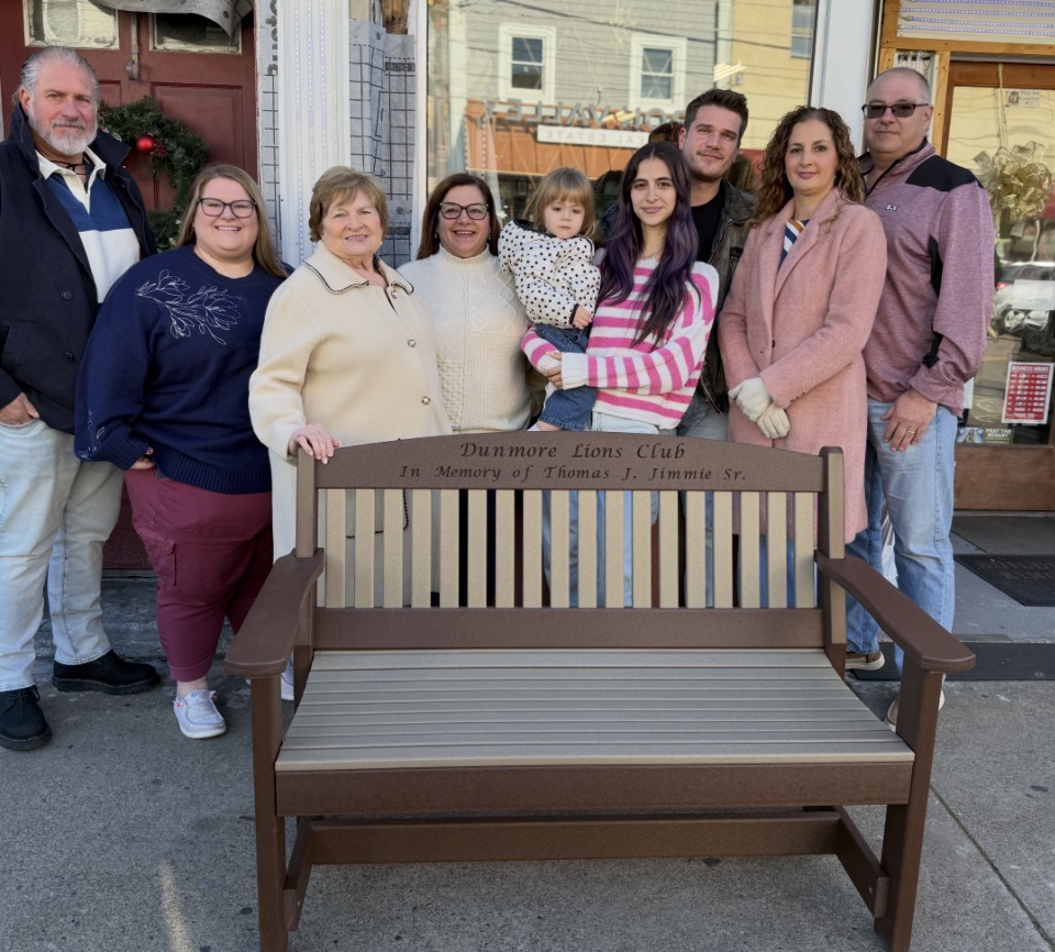 Dunmore Lions Club dedicates bench – Scranton Times-Tribune