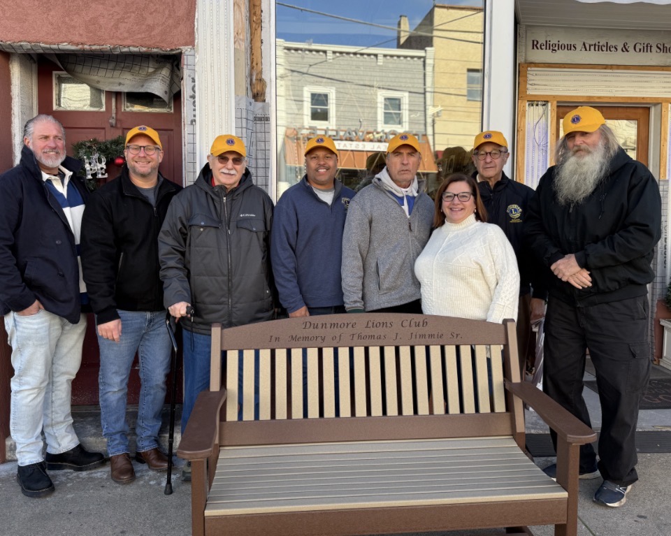 Dunmore Lions Club dedicates bench – Scranton Times-Tribune