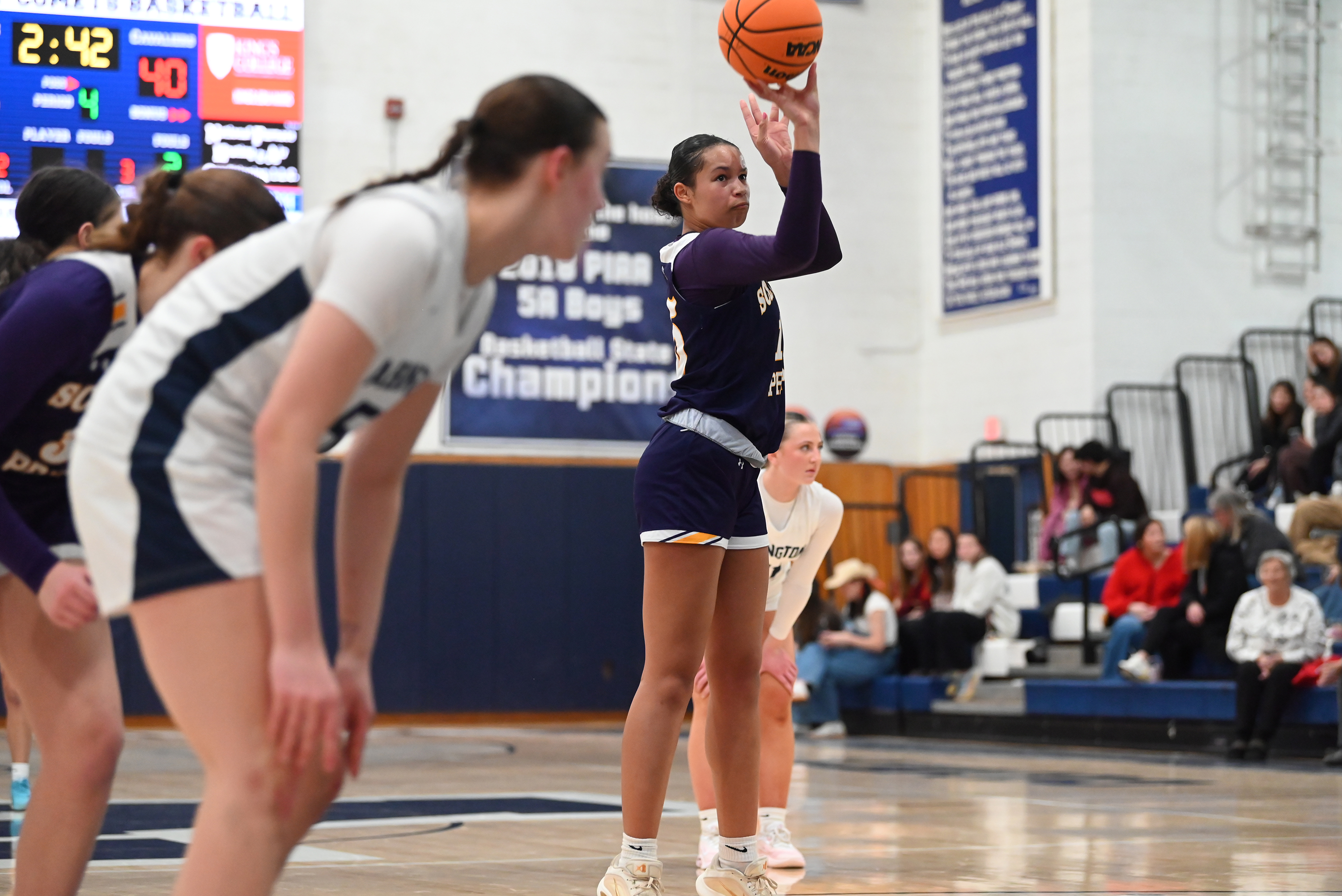 Scranton Prep’s Kamyl Lynady takes a free throw during the...