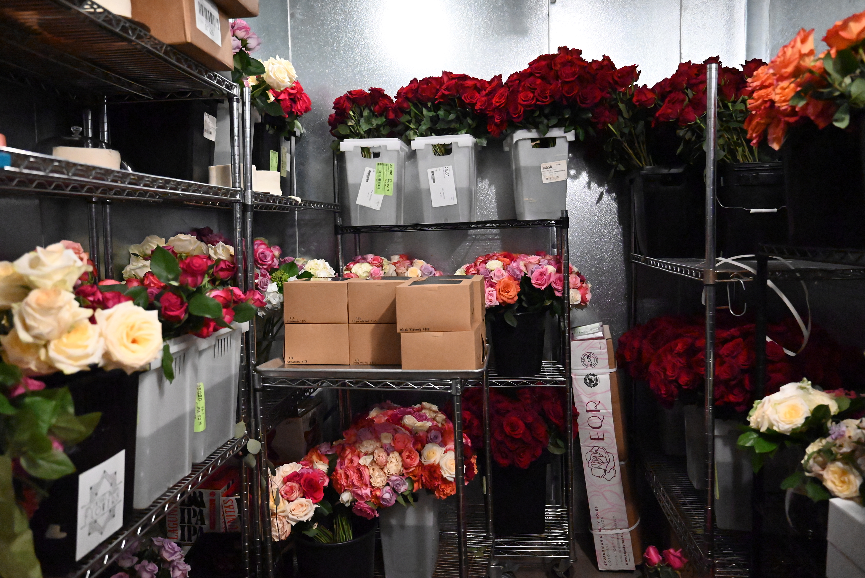 Flowers in the cooler at Central Park Flowers in Clarks...