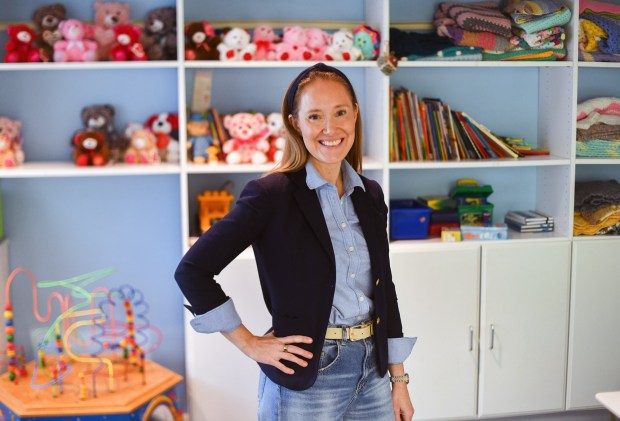 Mehgan Gagorik, executive director for the Children's Advocacy Center of NEPA and co-chair of the NEPA Sleep Safety Task Force, poses for a portrait in the center in Scranton Thursday, February 12, 2026. (SEAN MCKEAG / STAFF PHOTOGRAPHER)