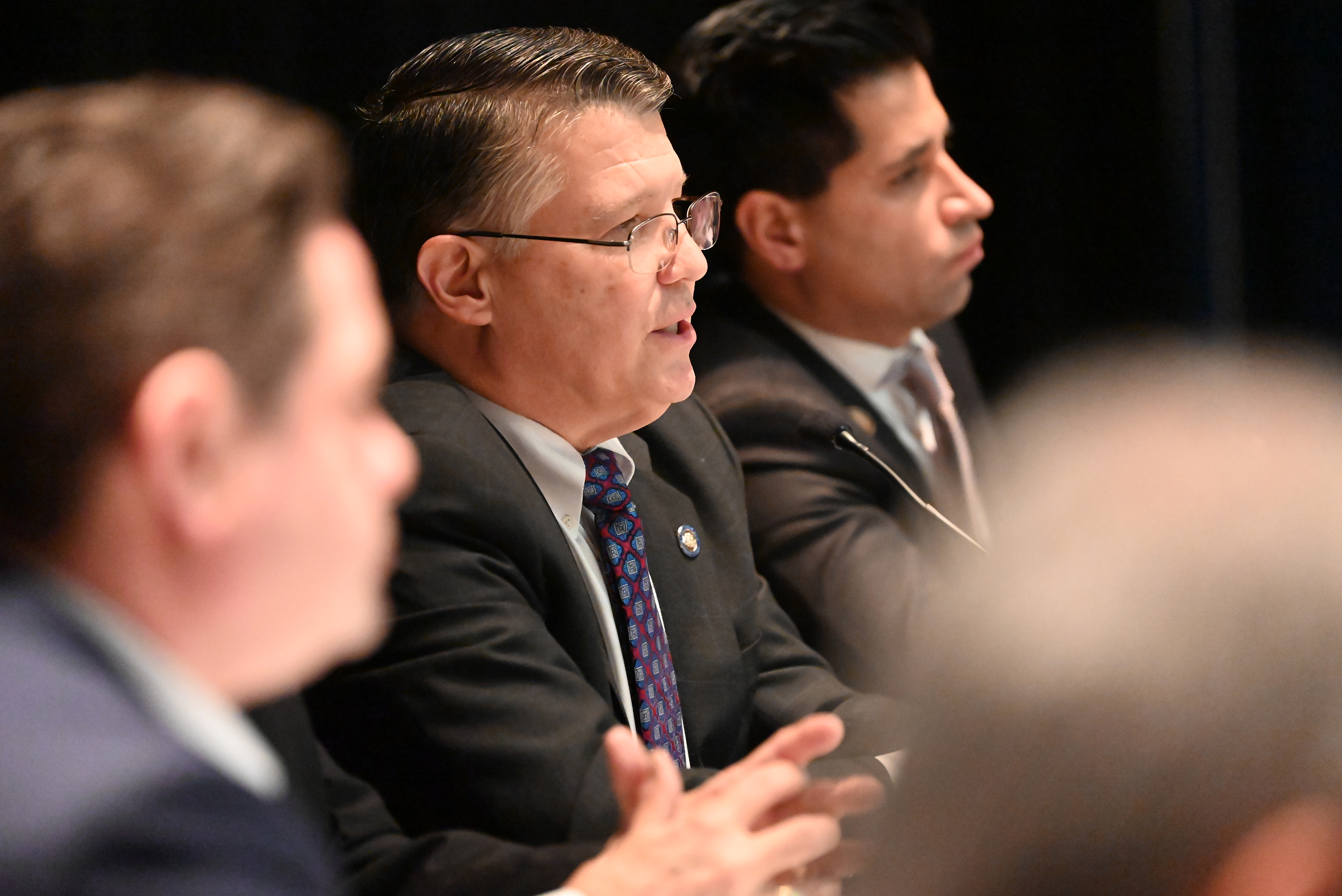 State Rep. Jim Haddock speaks during the cyber charter reform...