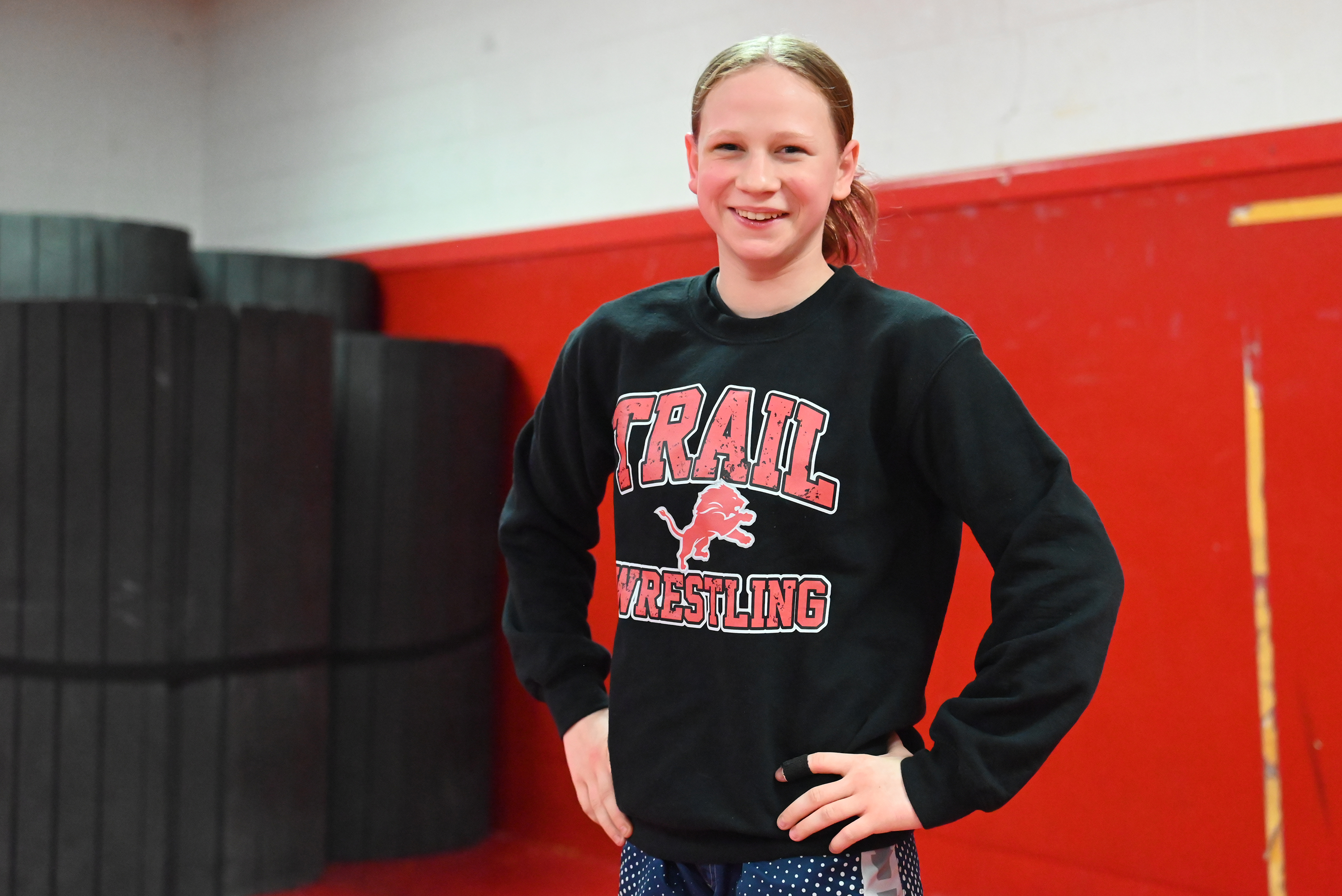 Wrestler Cidney Schaffer at Lackawanna Trail High School in Fatoryville...