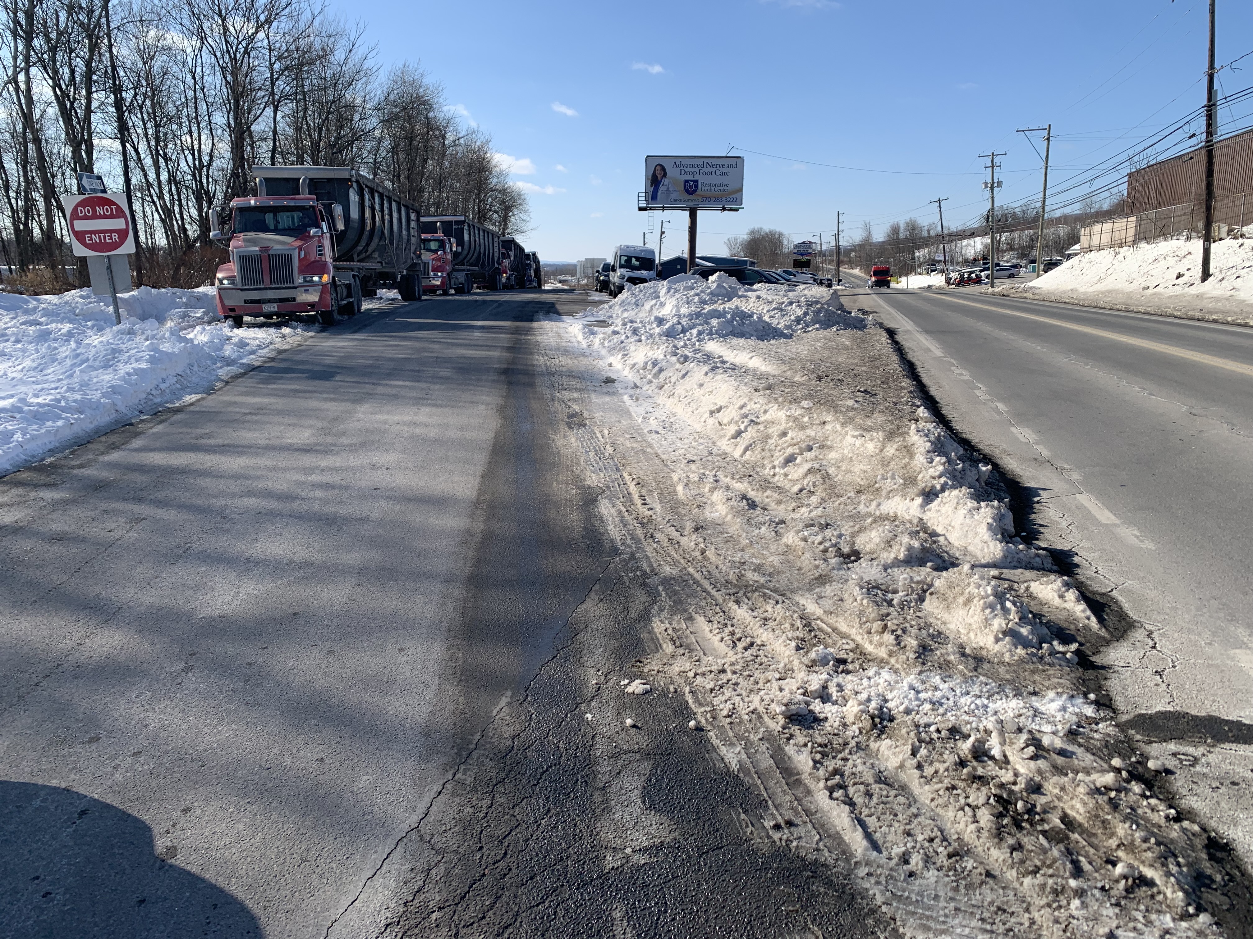 The fork of North Keyser Avenue, at right, and North...