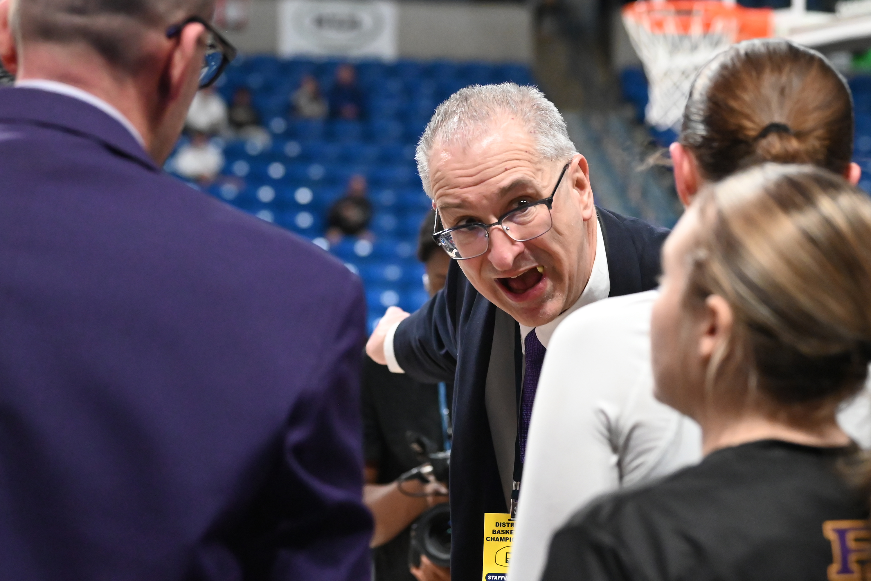 Scranton Prep’s Bob Beviglia talks to his players during the...