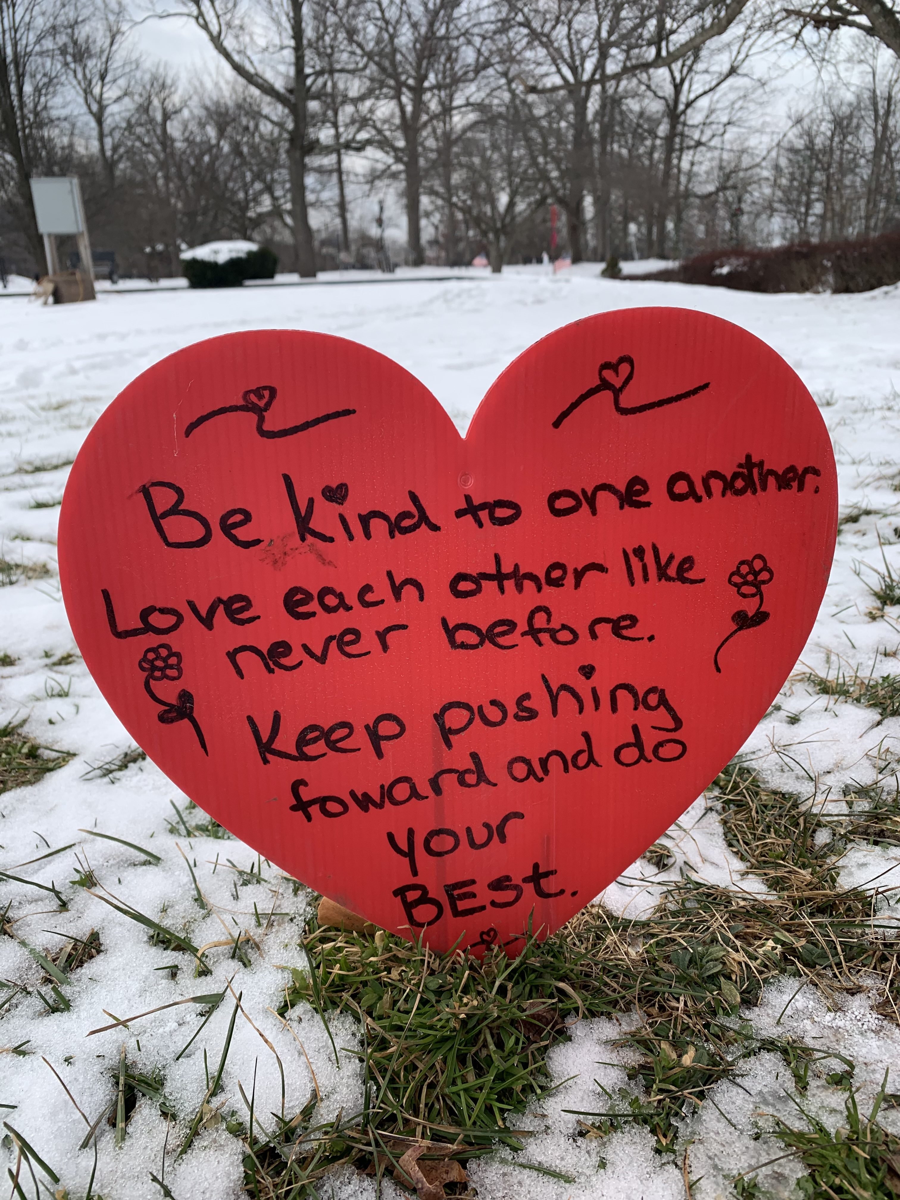 One of the few hundred valentine hearts put on display...