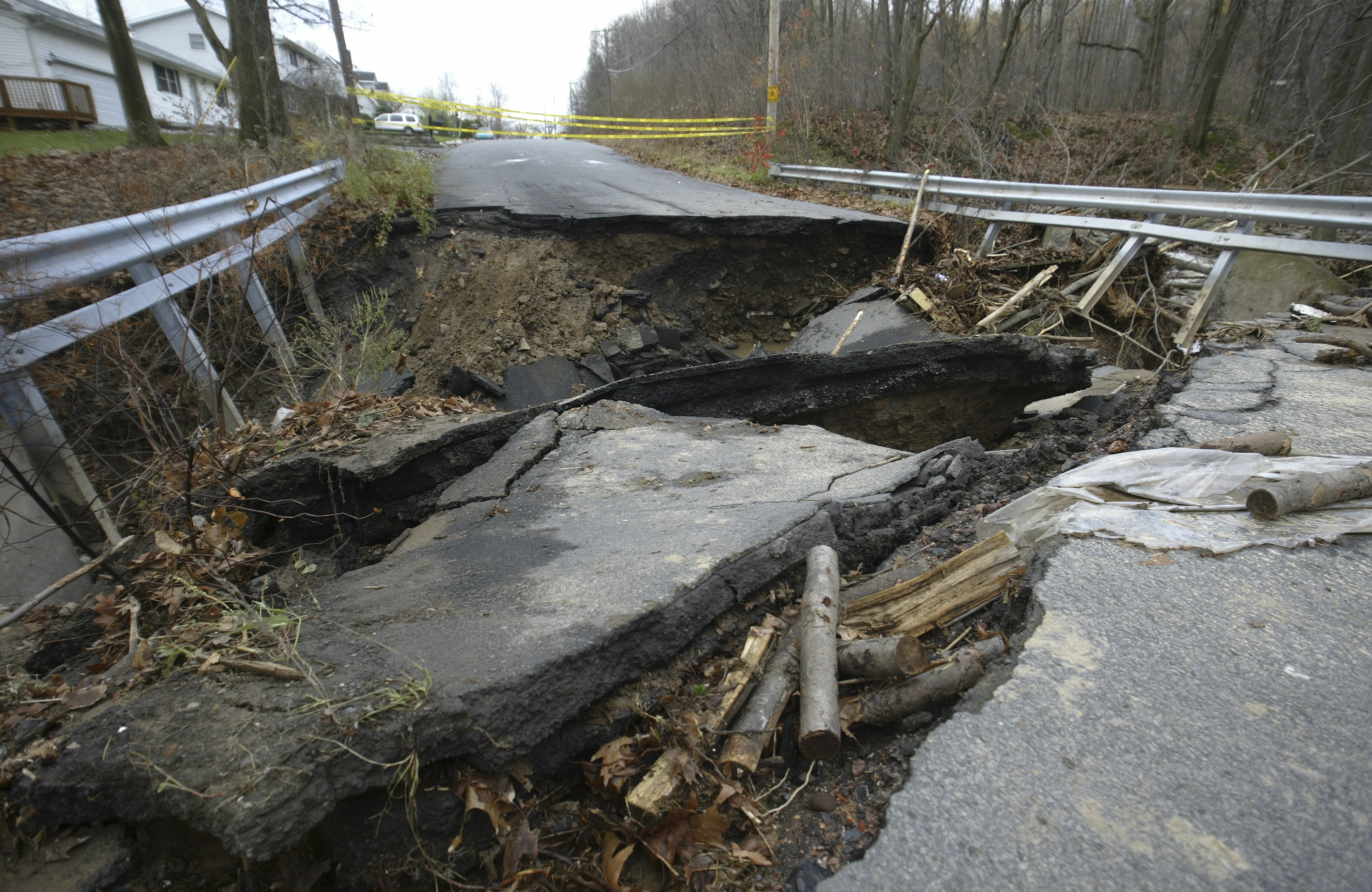 A bridge on Crisp Avenue in Scranton was washed out...