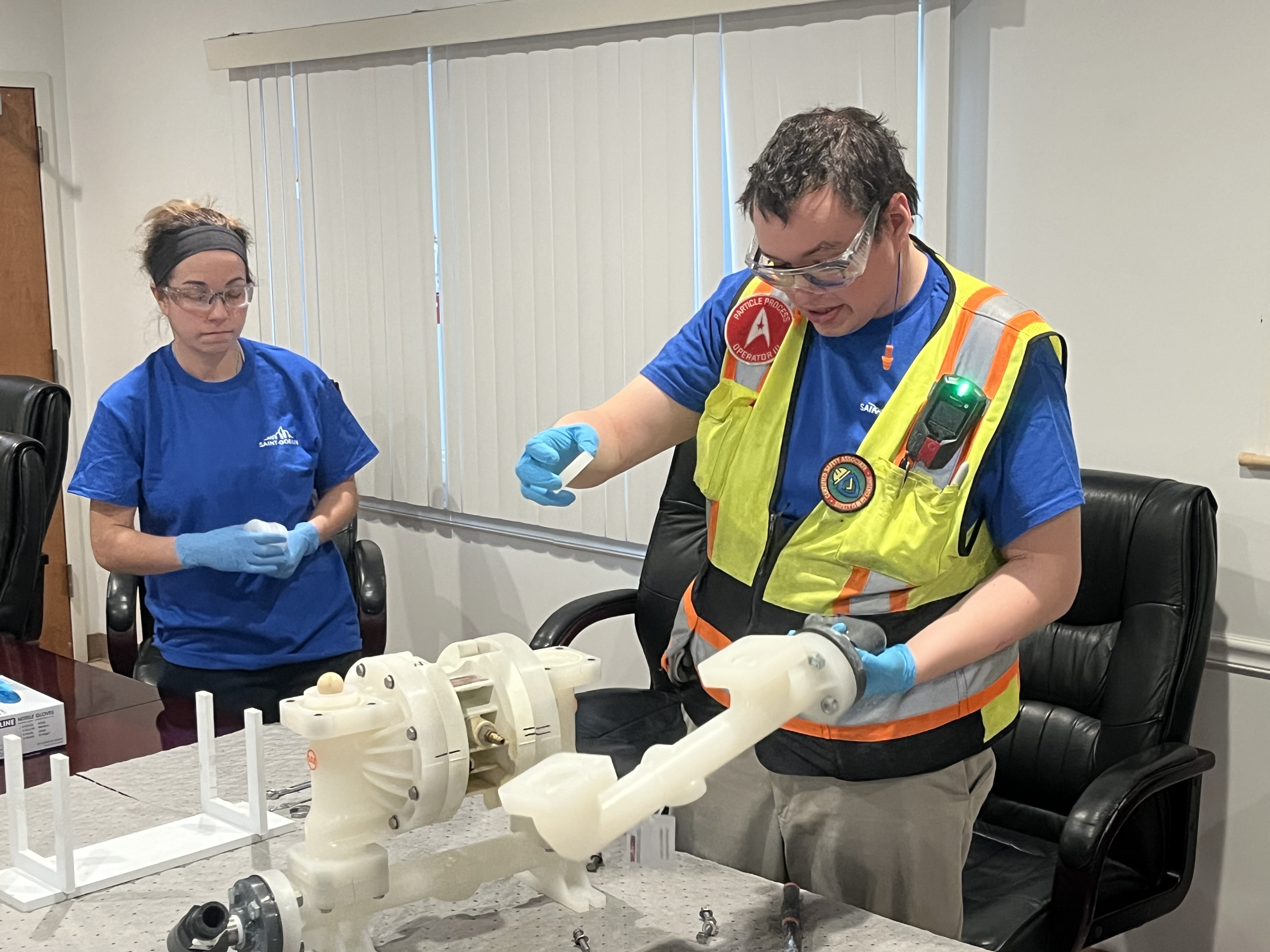 Briar Moore, a Level 3 particle process operator for Saint-Gobain,...