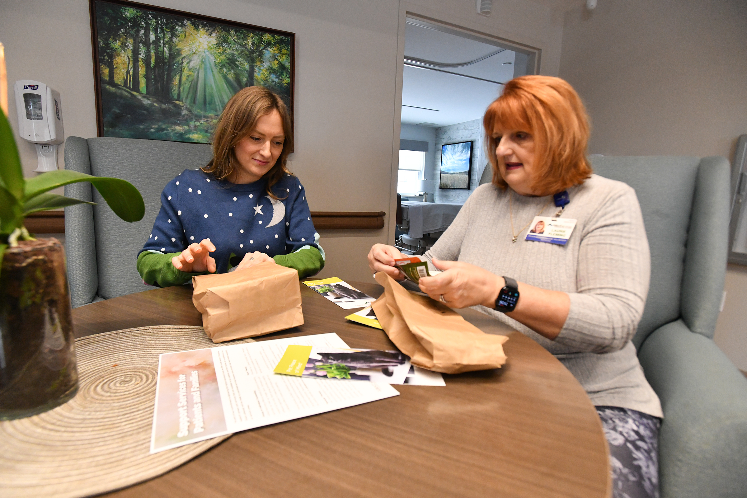 Volunteer Rebecca Farrell and volunteer director for Allied Services Hospice...