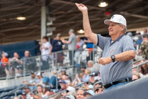 RailRiders Fans celebrate outfielder Brennen Davis' home run during the game at PNC Field in Moosic on Friday, June 13, 2025. (REBECCA PARTICKA/STAFF PHOTOGRAPHER)