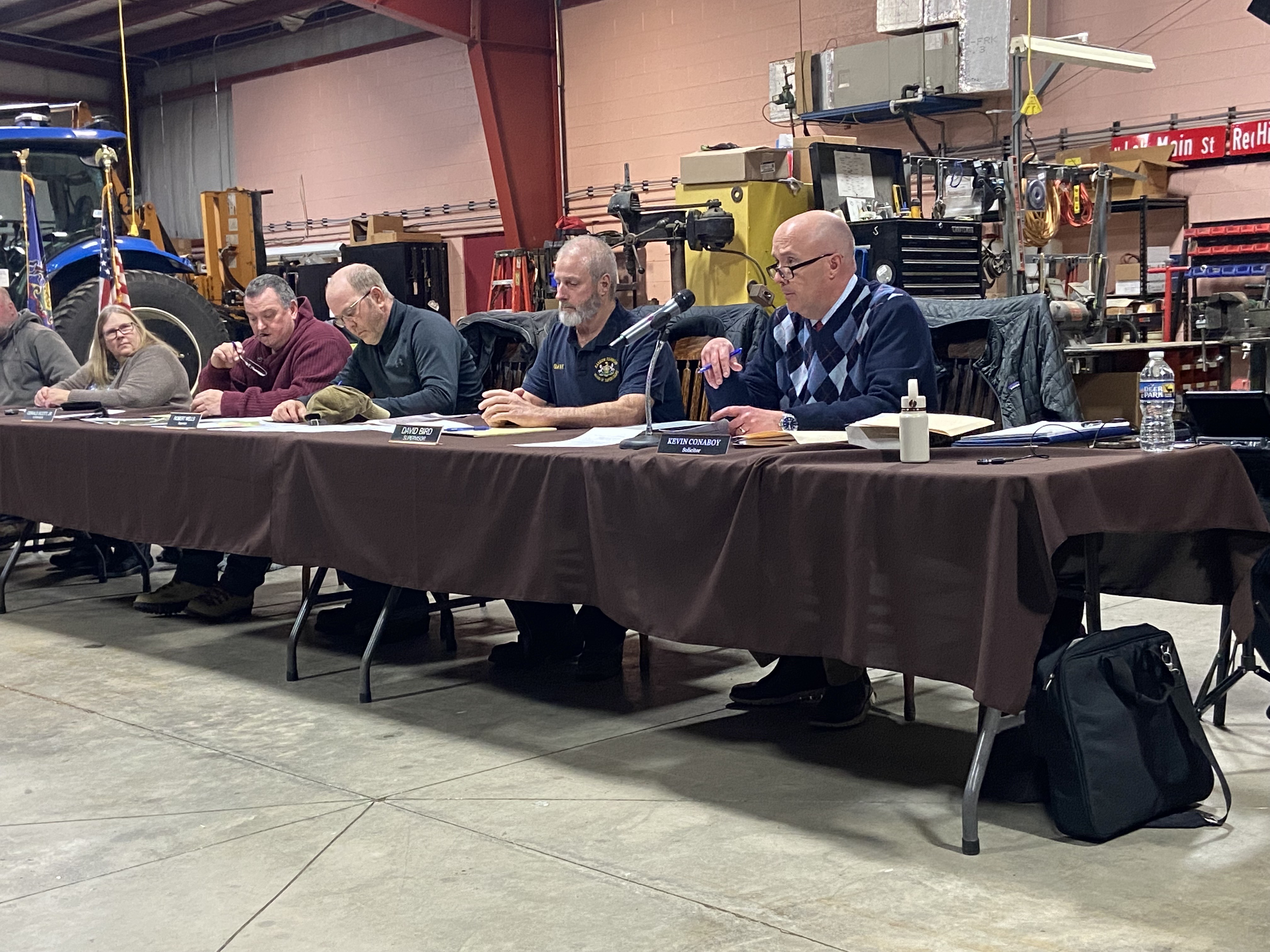 The Ransom Twp. supervisors during the hearing Tuesday, Jan. 20,...