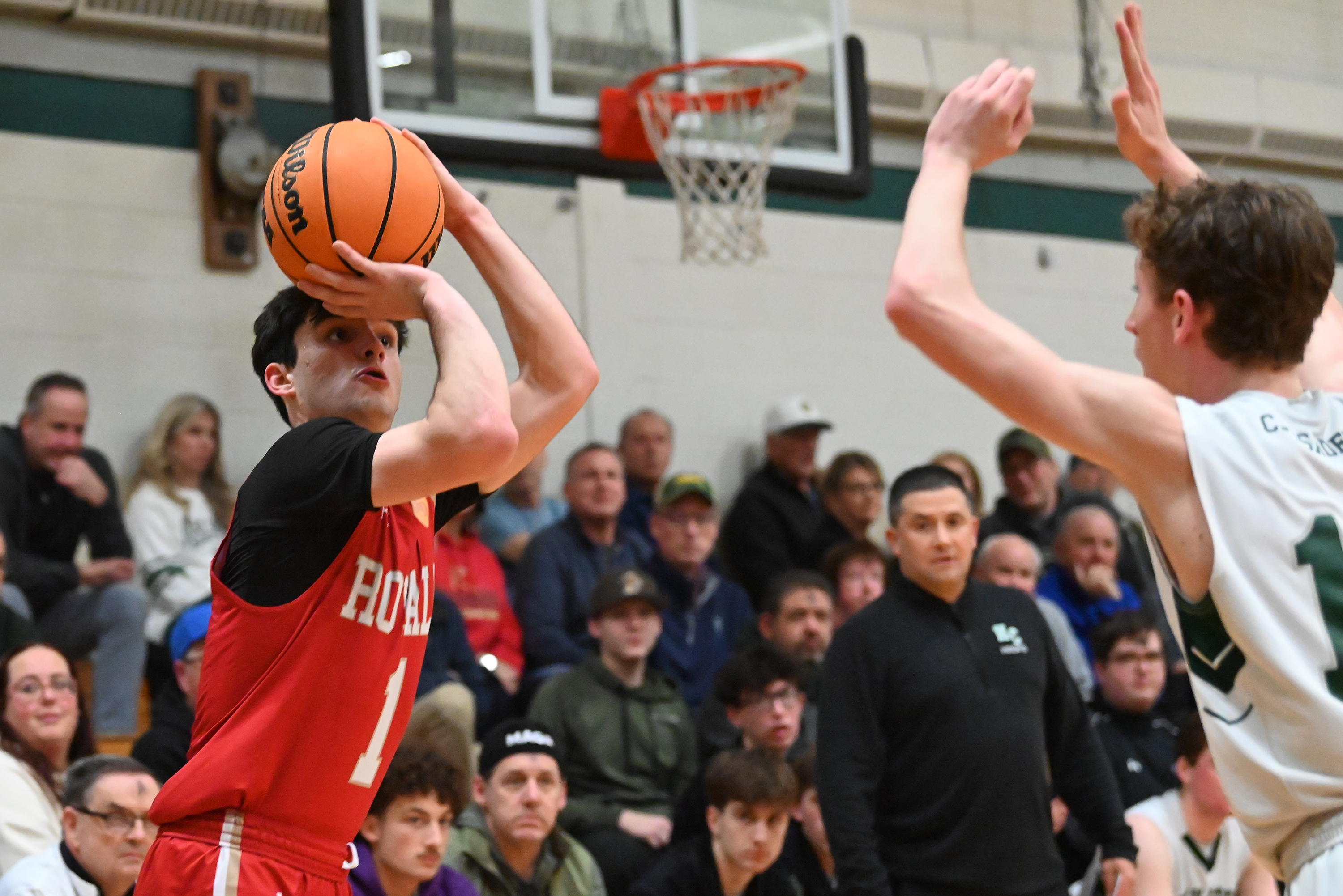 Holy Redeemer’s Cody Quaglia takes a shot during the basketball...