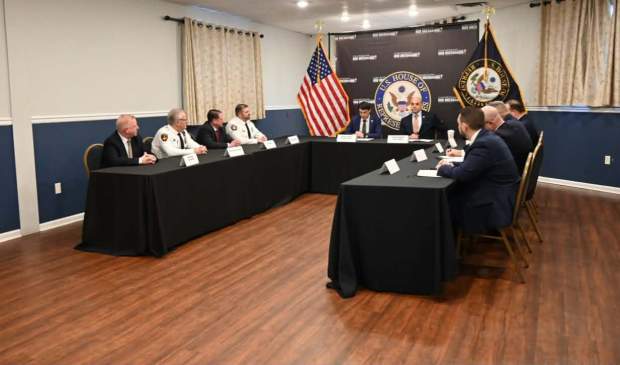 U.S. Rep. Rob Bresnahan hosted State Attorney General Billy Sunday and area leaders for a roundtable discussion on strengthening local law enforcement and advancing public safety on Feb. 18, 2026. (GERI GIBBONS/STAFF PHOTO)
