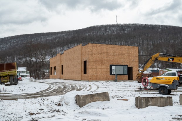 A Toastee Bagels location under construction in South Abington Twp. on Monday, Feb. 23, 2026. (REBECCA PARTICKA/STAFF PHOTOGRAPHER)