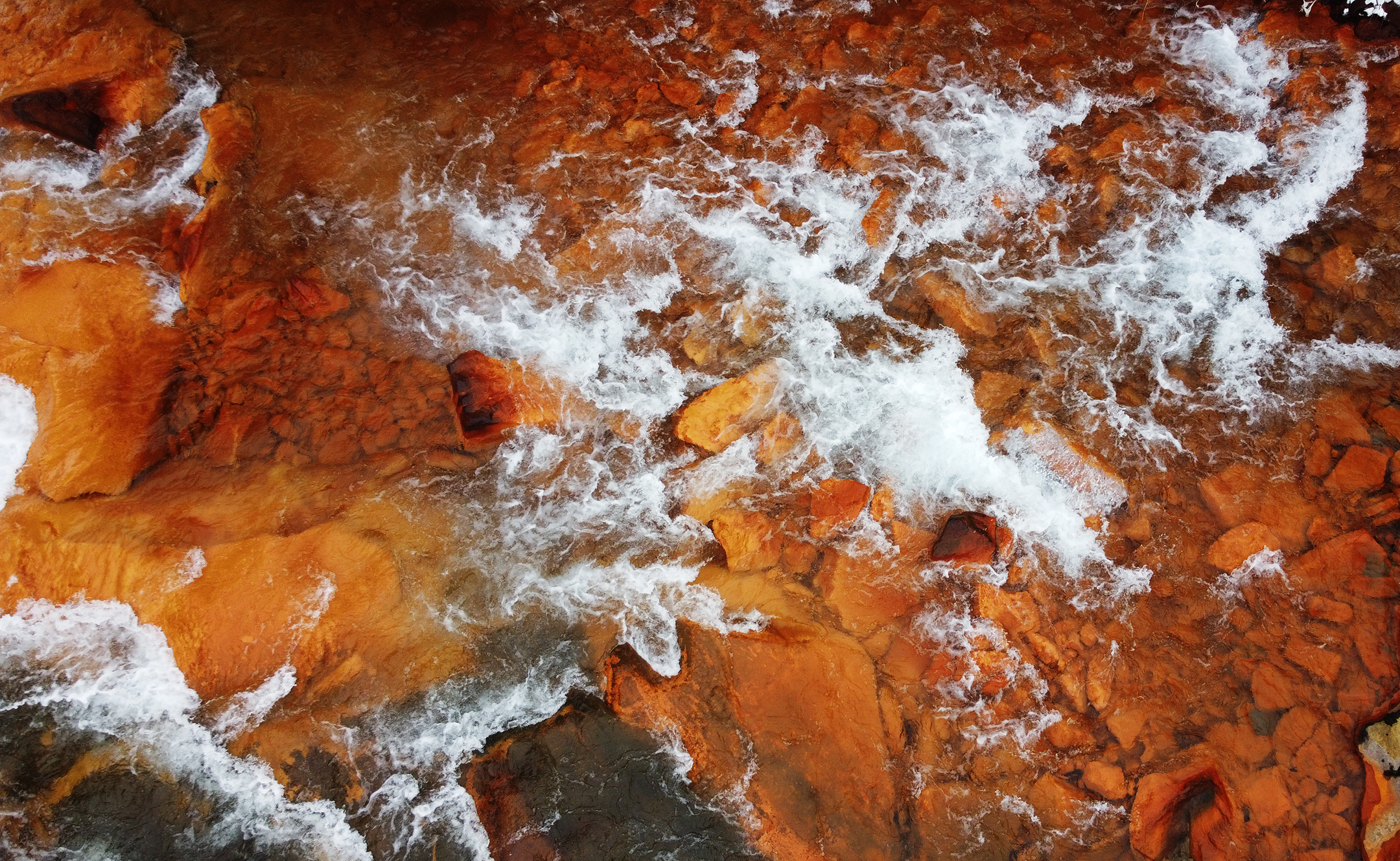 Water flows in the Lackwanna River at the Old Forge...