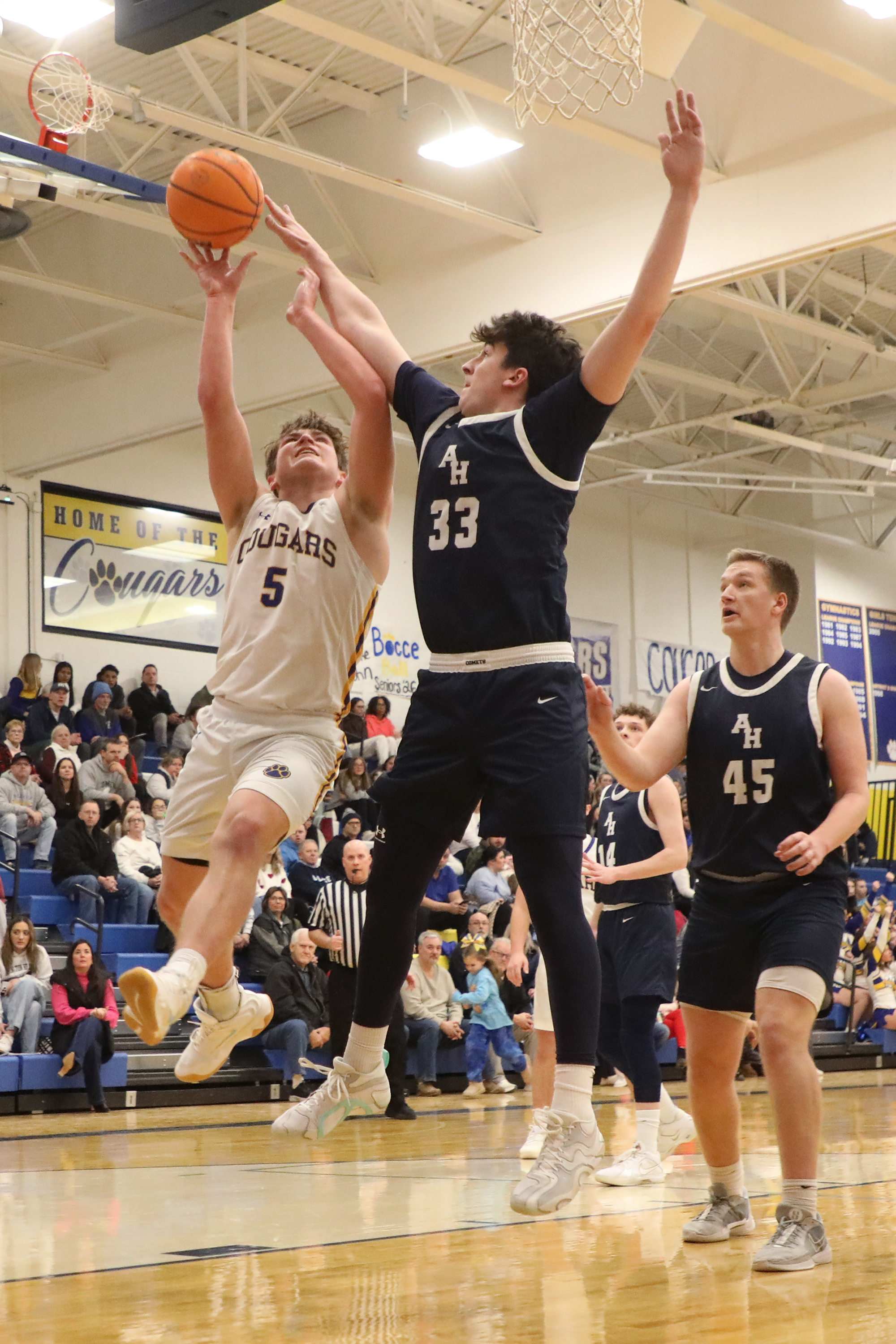 Abington Heights’ Jordan Shaffer defends Valley View’s Brady Cunningham during...