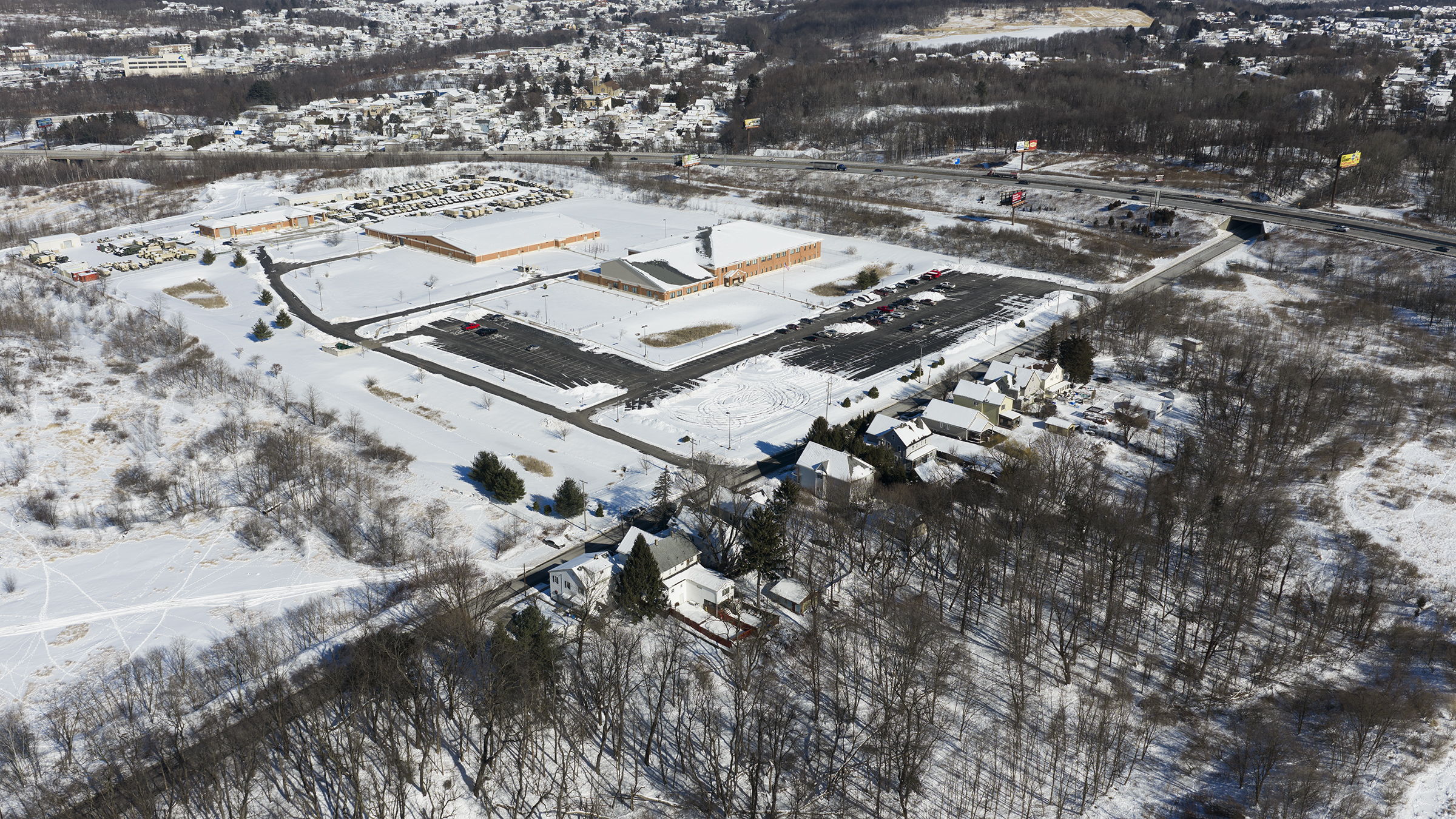 An aerial view of the U.S. Armed Forces Reserve Center...