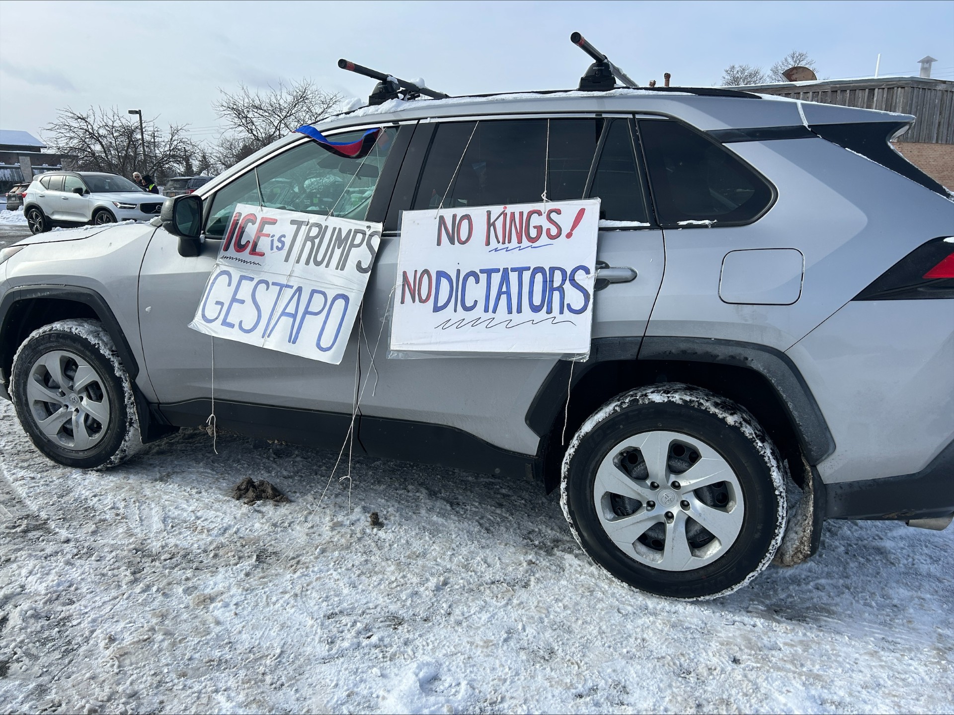 Around 70 vehicles joined an anti-ICE caravan protest on Erie Boulevard in DeWitt on Saturday, Jan. 31, 2026.