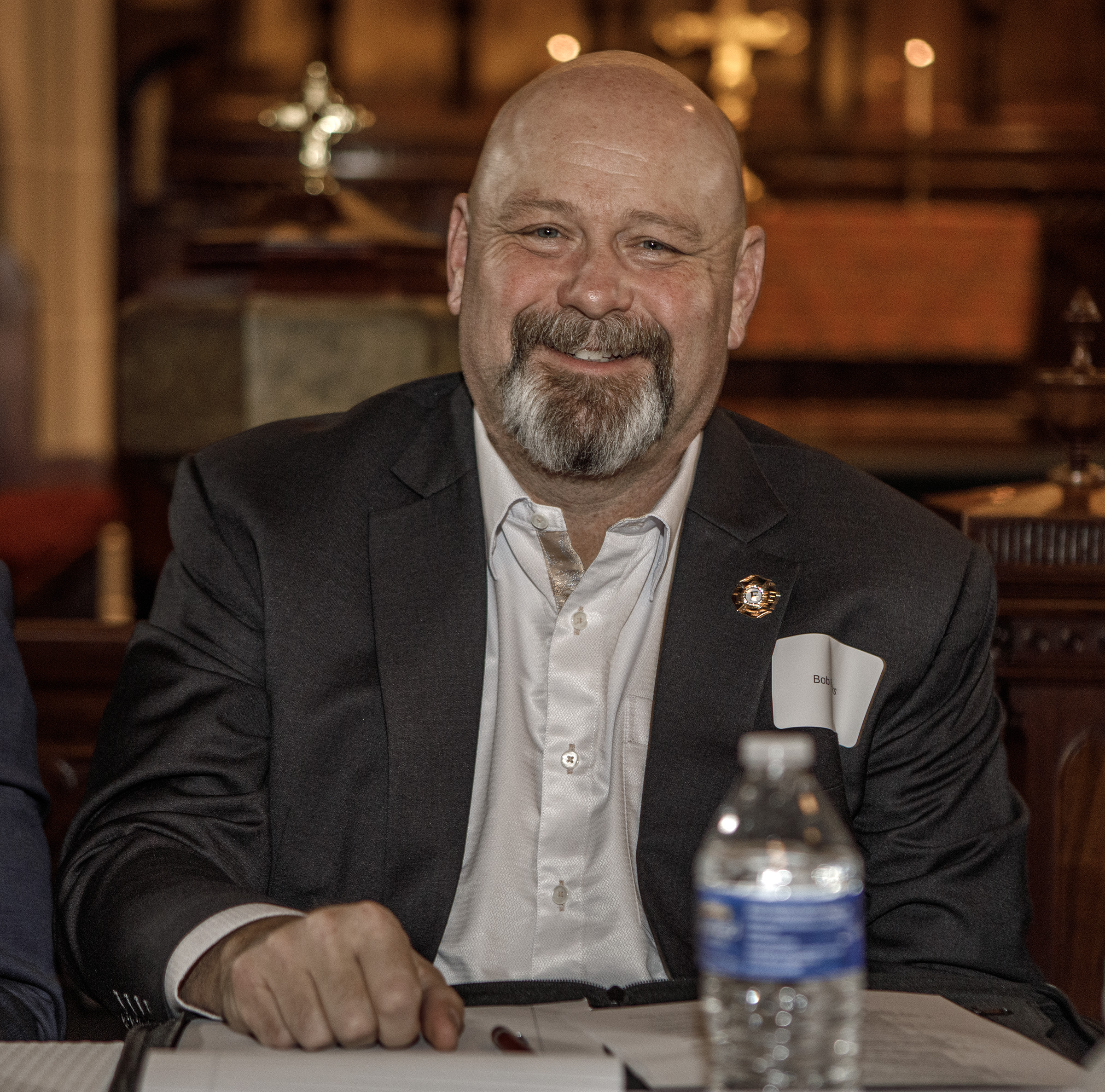 Bob Brooks, a Democratic candidate, prior to a forum for...