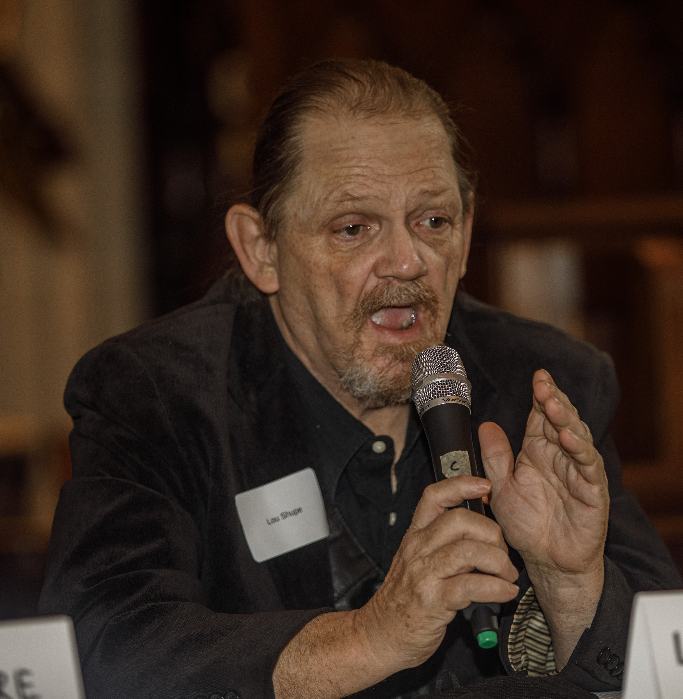 Lou Shupe, a Democratic candidate, speaks during a forum for...