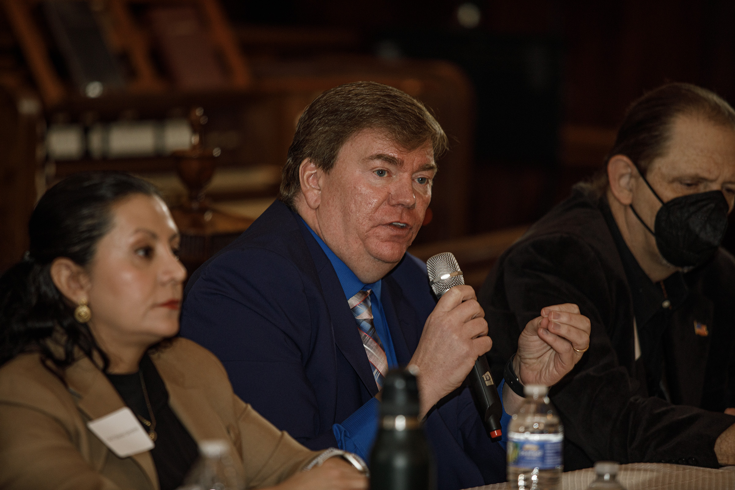 Lamont McClure, a Democratic candidate, speaks during a forum for...