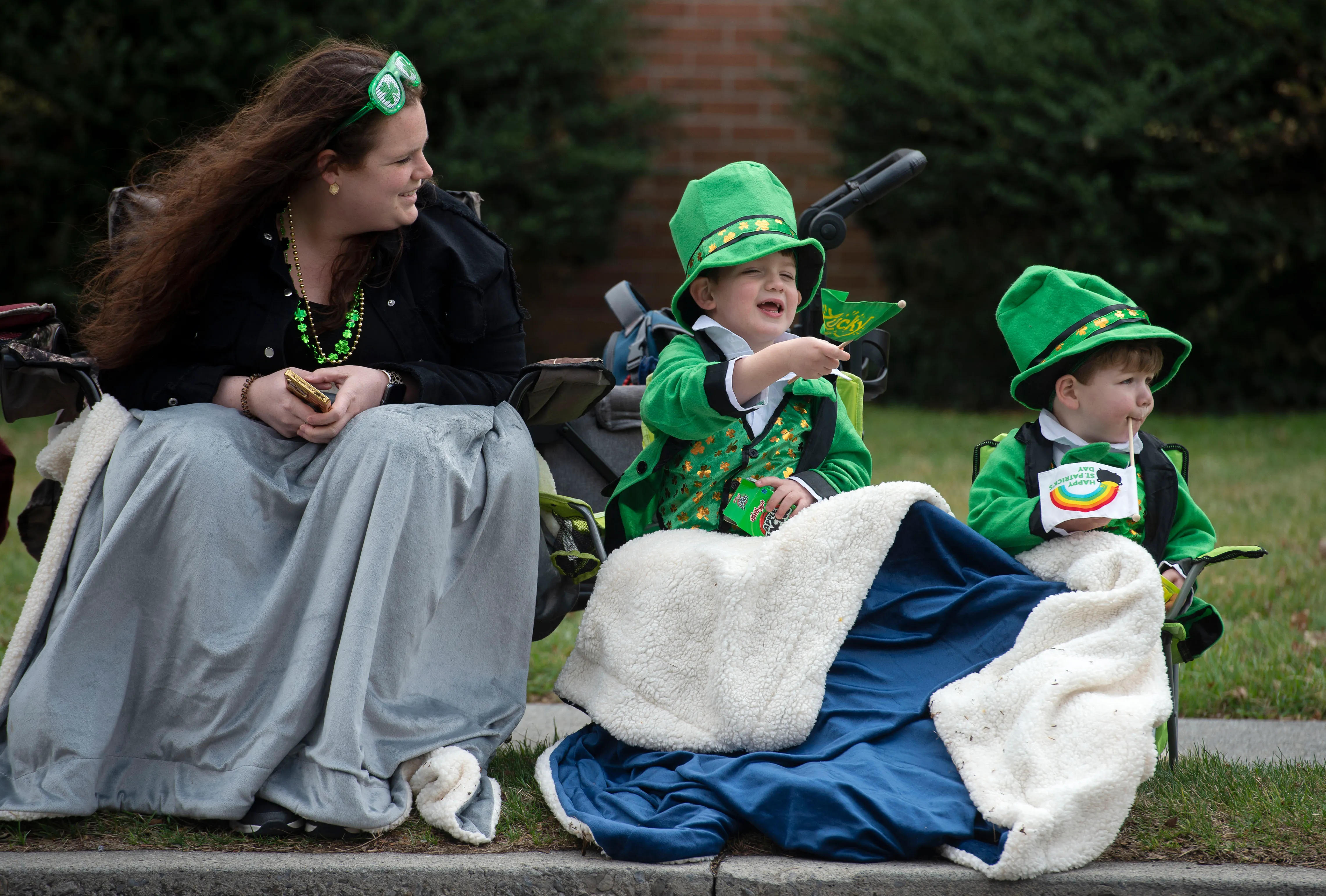 Andrea Kushnir of Orefield smiles as her two sons, Keegan,...