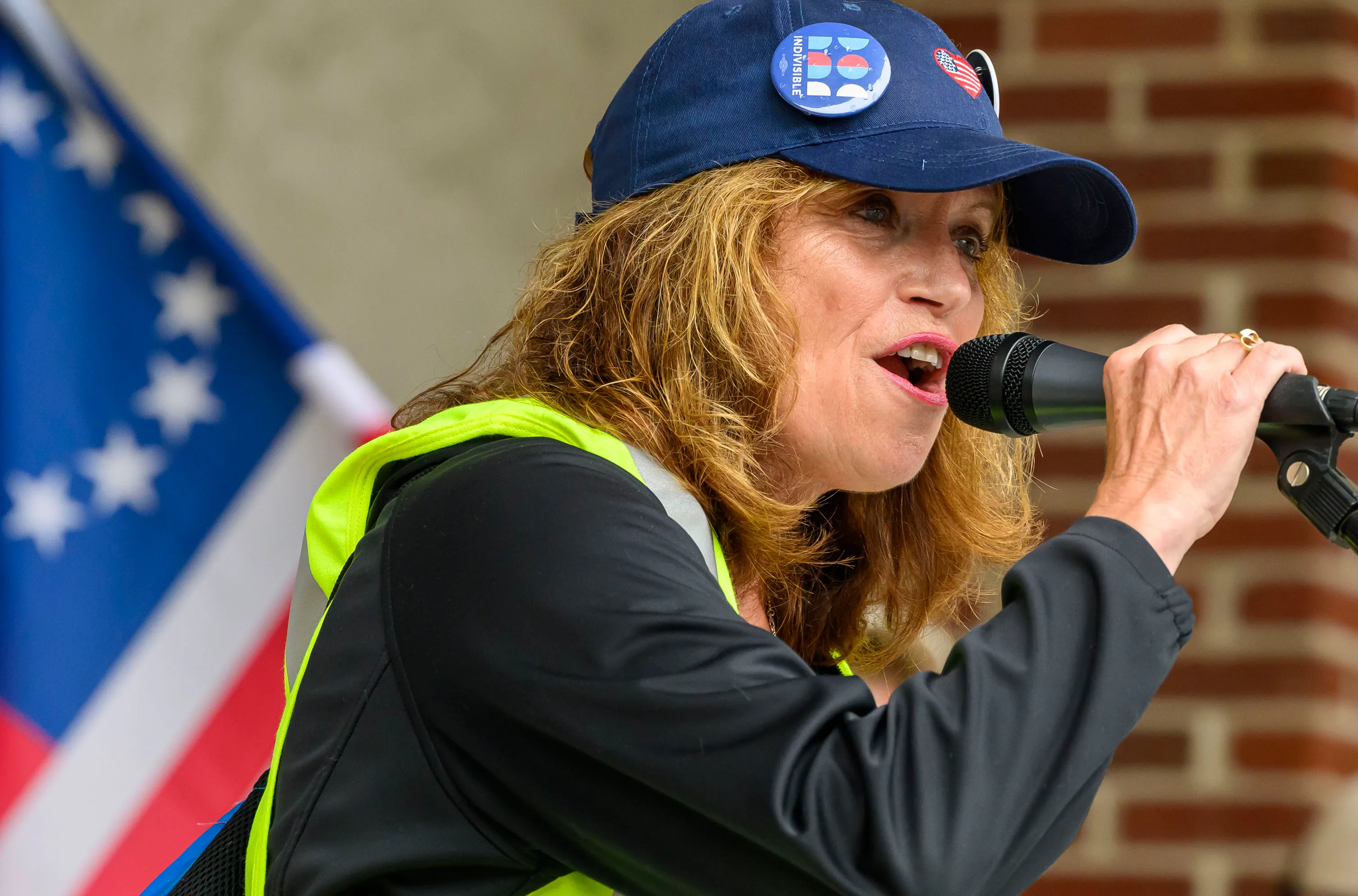 Brooke McDermott, lead organizer with Indivisible Lehigh Valley Bethlehem, speaks...