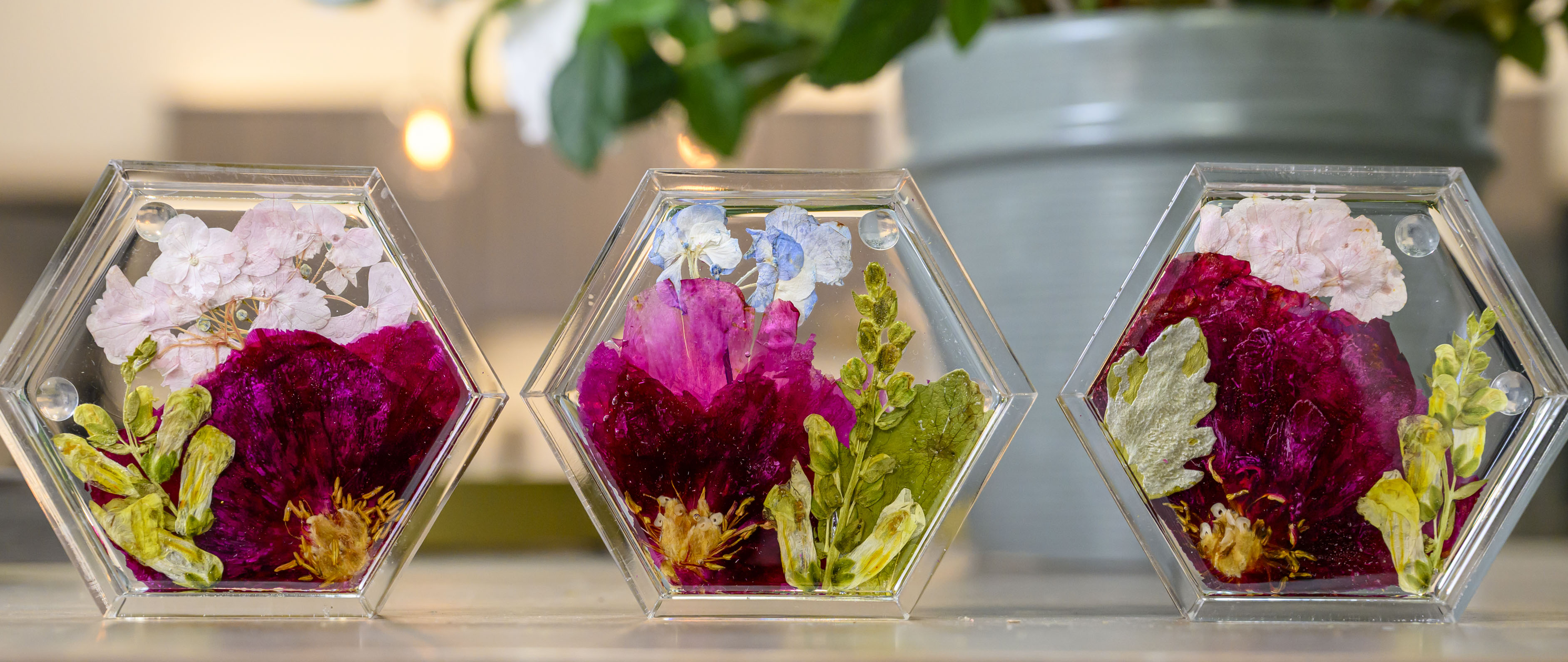 Resin art is displayed Friday, Feb. 13, 2026, at The...