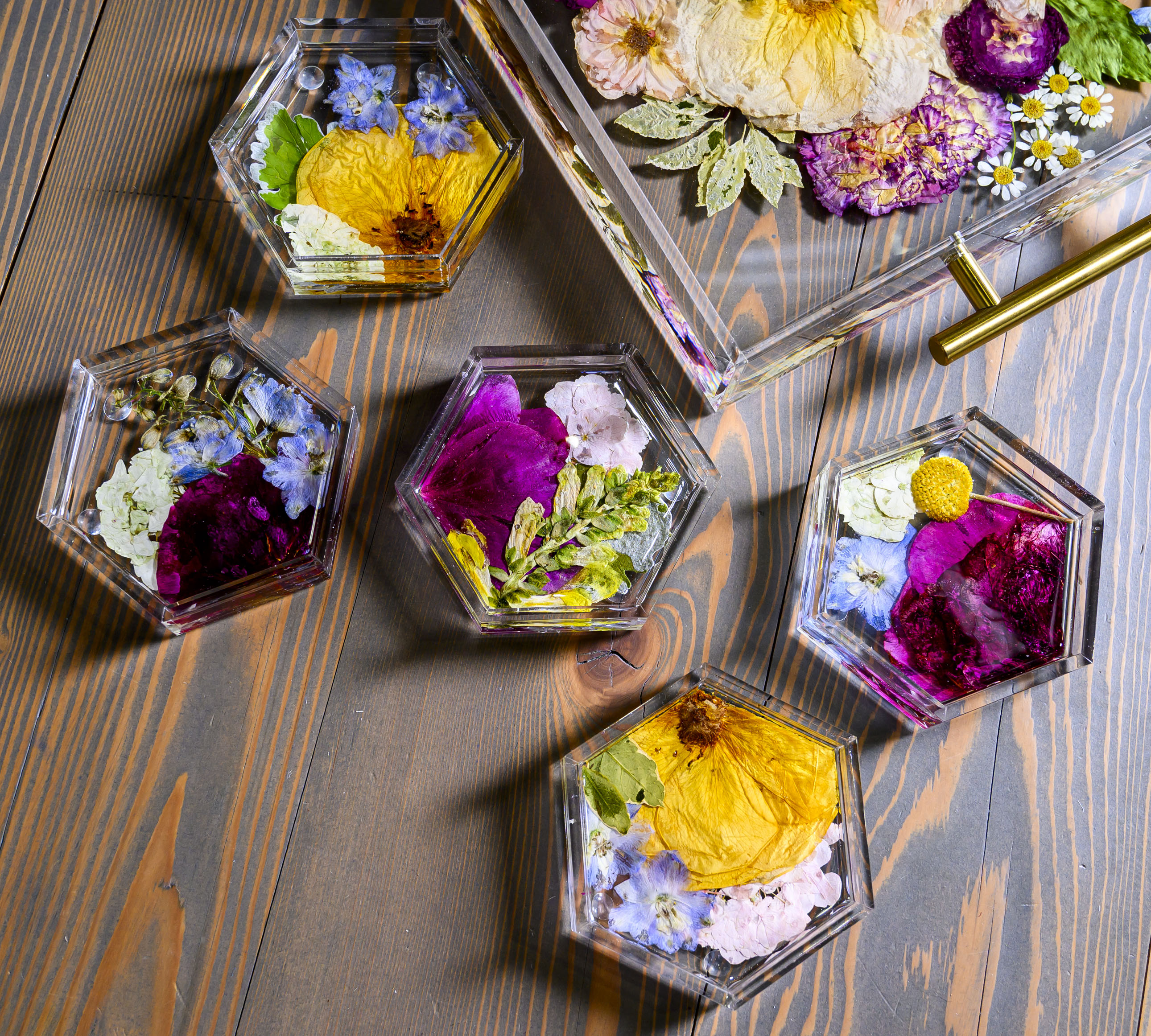 Resin art is displayed Friday, Feb. 13, 2026, at The...