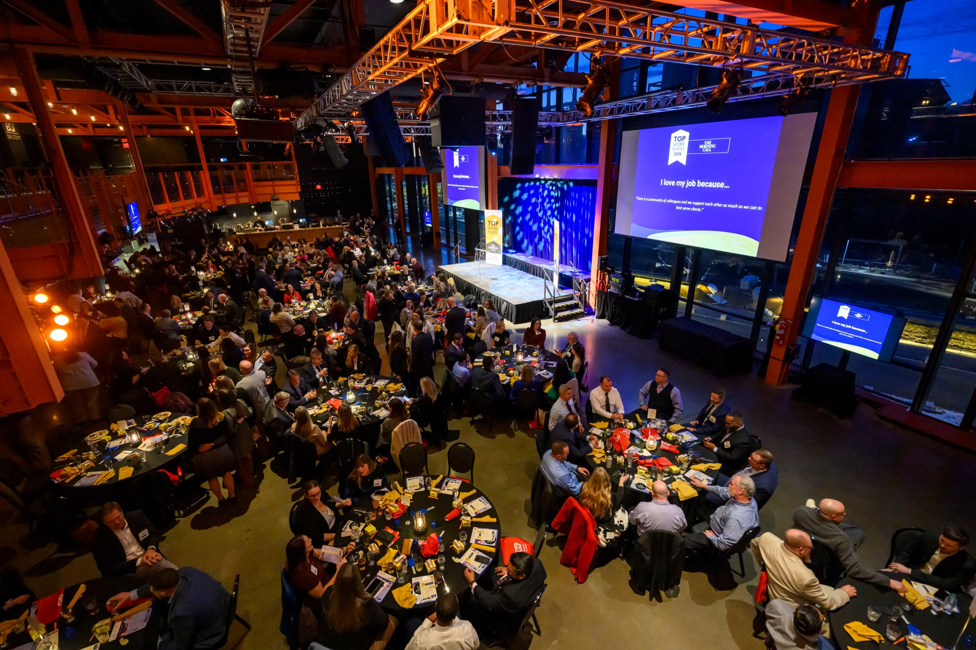 People mingle during The Morning Call's Lehigh Valley Top Workplaces Awards 2026 awards banquet Thursday, Feb. 26, 2026, at the ArtsQuest Center at SteelStacks in Bethlehem.  (April Gamiz/The Morning Call)