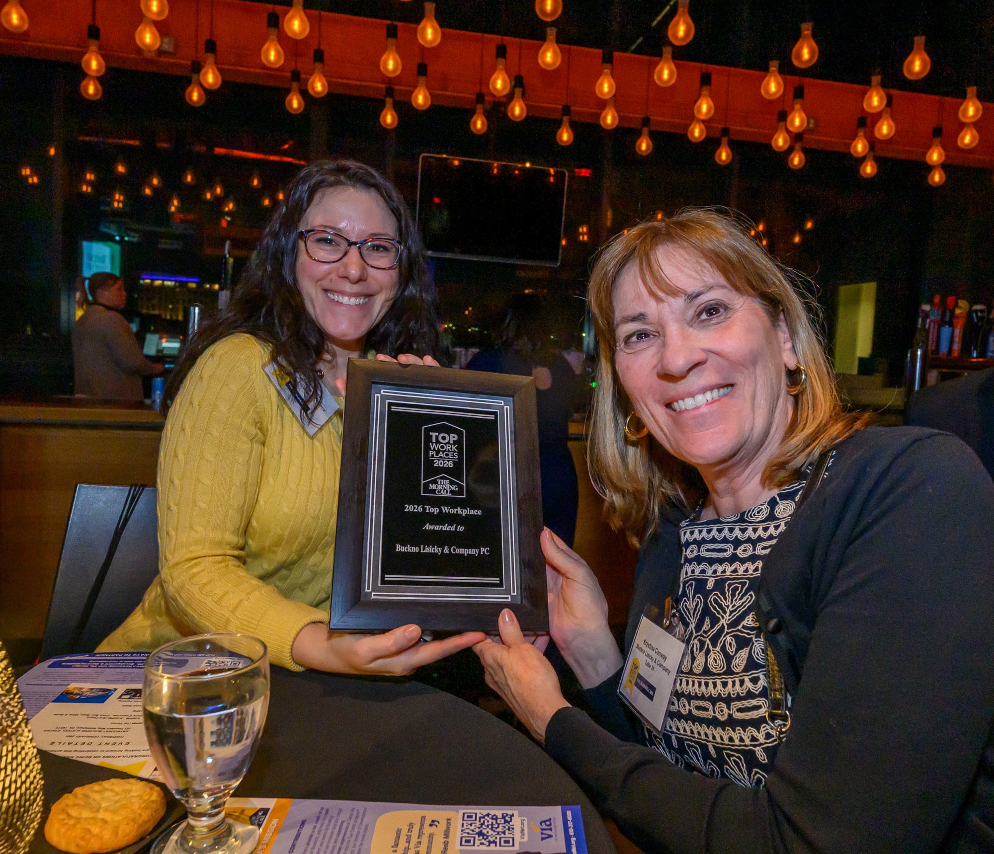 Buckno Lisicky & Company PC is a winner among the Small Employers category during The Morning Call's Lehigh Valley Top Workplaces Awards 2026 awards banquet Thursday, Feb. 26, 2026, at the ArtsQuest Center at SteelStacks in Bethlehem. (April Gamiz/The Morning Call)