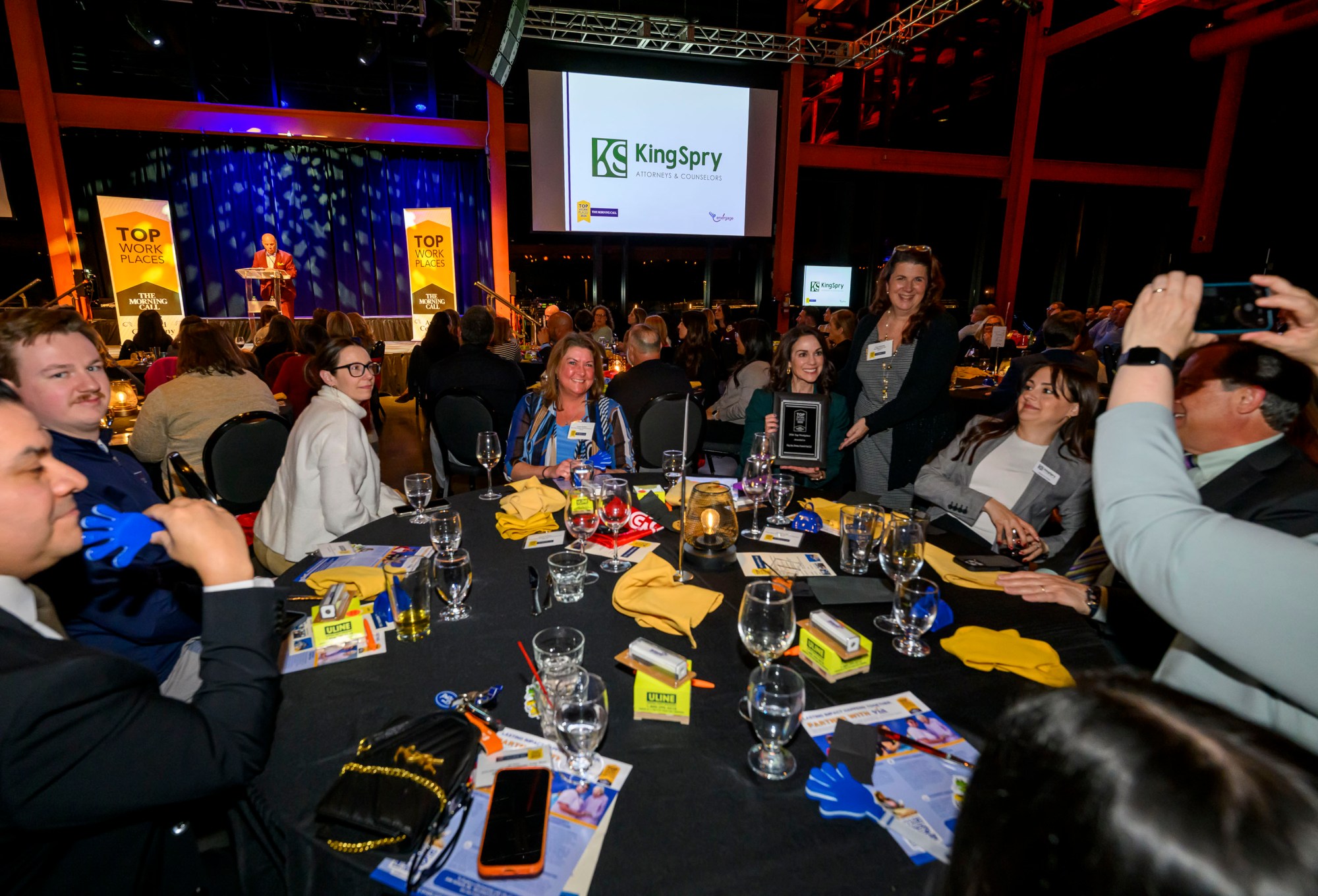 King, Spry, Herman, Freund & Faul LLC is a winner among the Small Employers category during The Morning Call's Lehigh Valley Top Workplaces Awards 2026 awards banquet Thursday, Feb. 26, 2026, at the ArtsQuest Center at SteelStacks in Bethlehem. (April Gamiz/The Morning Call)