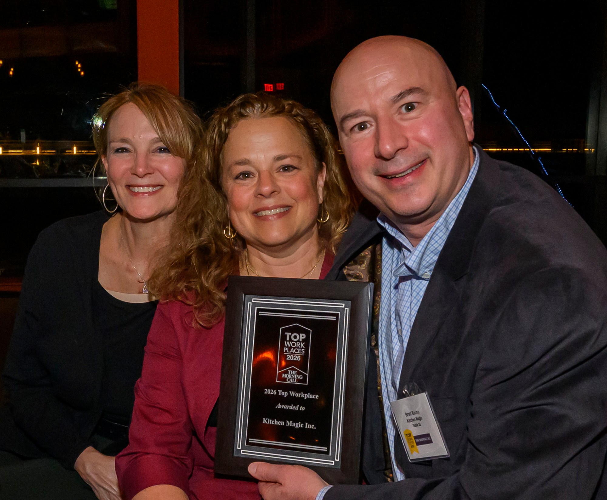 Kitchen Magic Inc. a winner among the Small Employers category during The Morning Call's Lehigh Valley Top Workplaces Awards 2026 awards banquet Thursday, Feb. 26, 2026, at the ArtsQuest Center at SteelStacks in Bethlehem. (April Gamiz/The Morning Call)